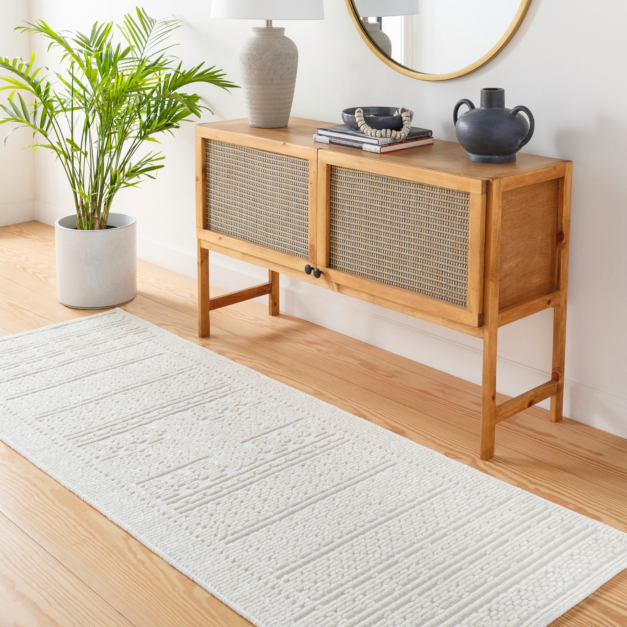 Livabliss LYA2301-2772 Lyna 3 x 8 (ft) Polypropylene Tan Rectangular Indoor Medallion Moroccan Machine washable Runner rug