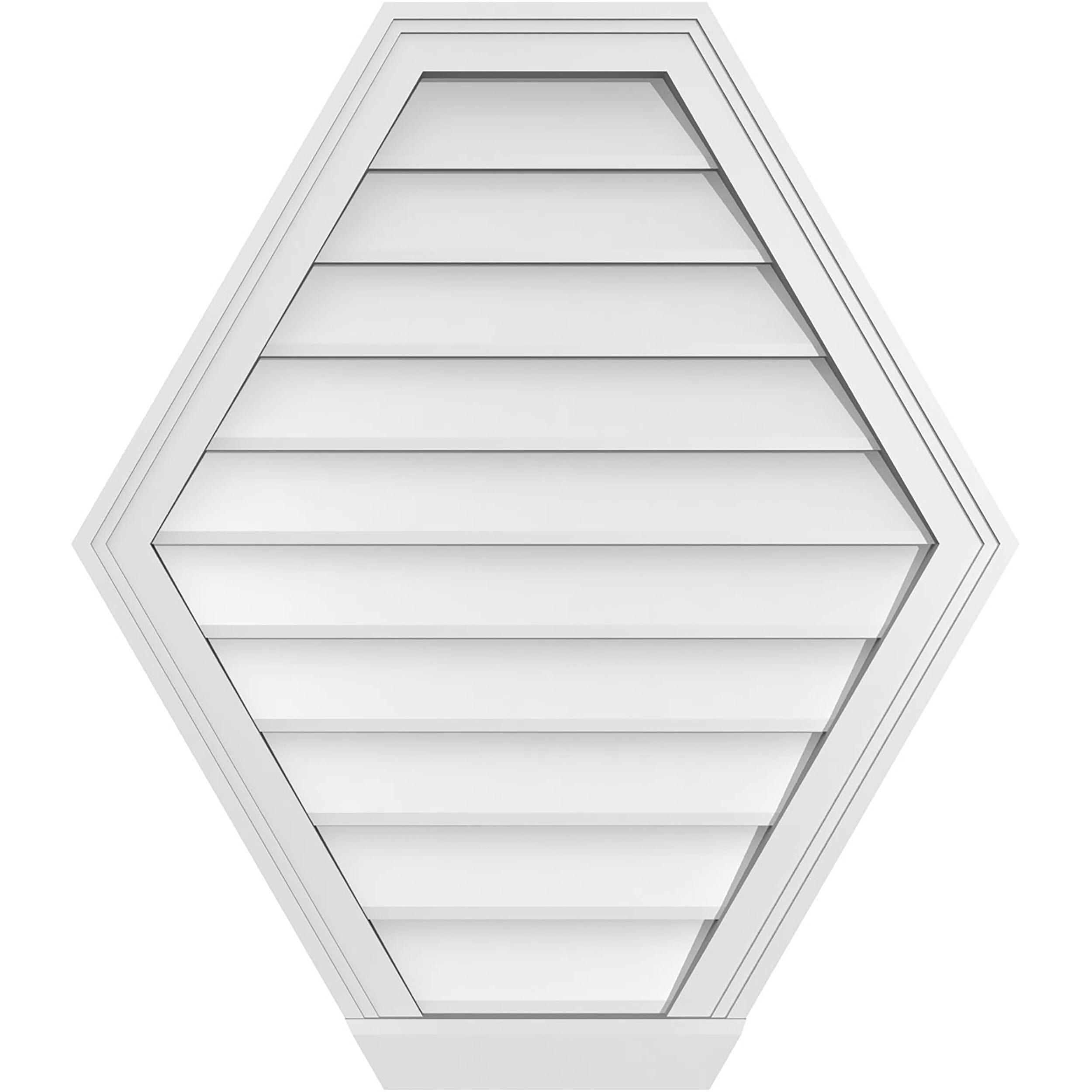 Ekena Millwork GVPHP28X3203SN 28-Inches x 32-Inches Off-white Peaked PVC Gable Louver Vent