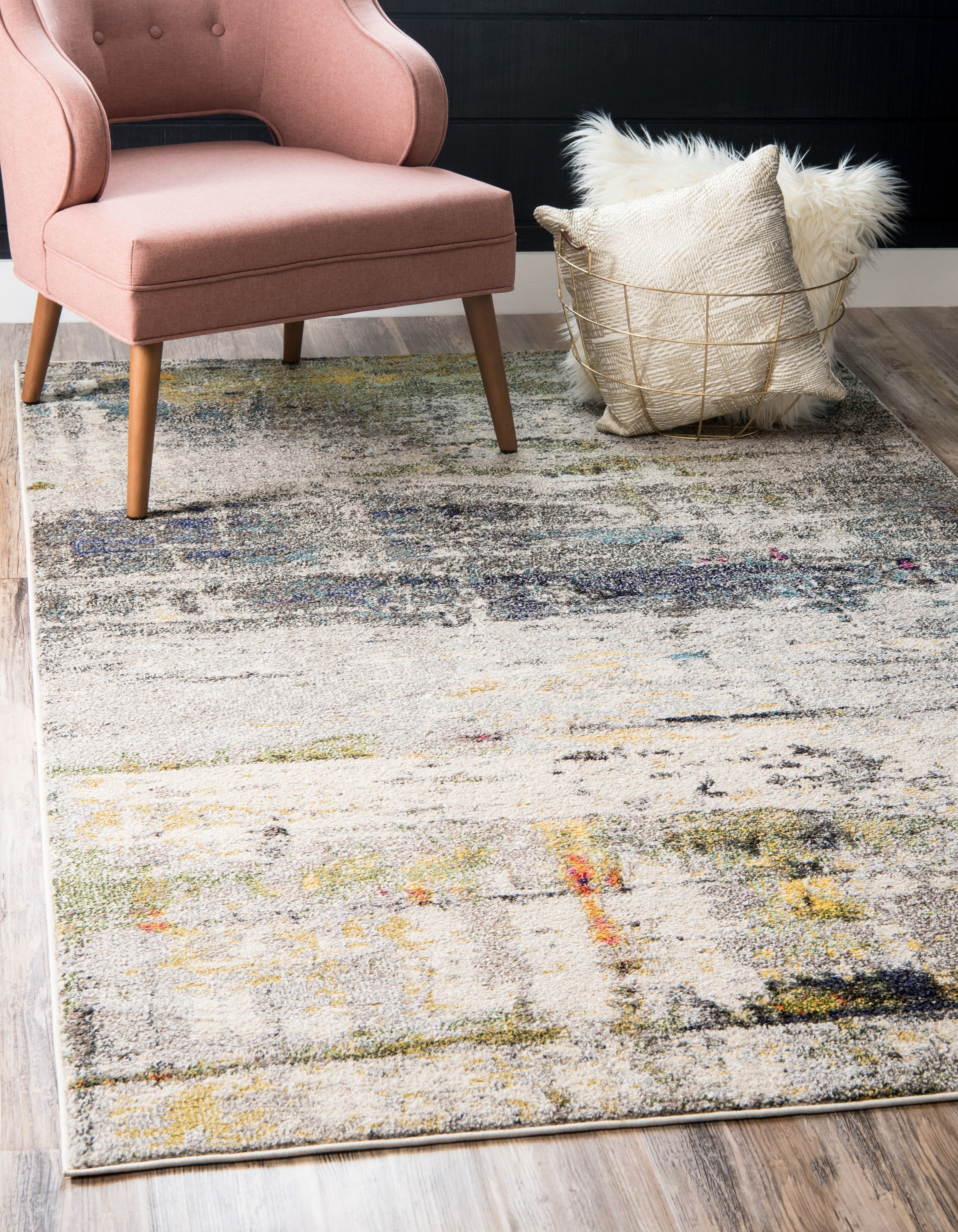 Reversible Chromatic Gray Abstract 9' x 12' Easy-Care Rug