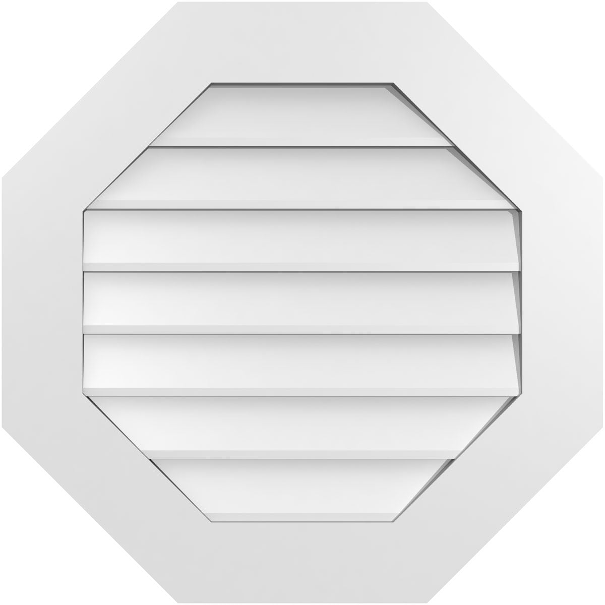 Ekena Millwork GVPOC26X2601SN 26-Inches x 26-Inches Off-white Octagon PVC Gable Louver Vent
