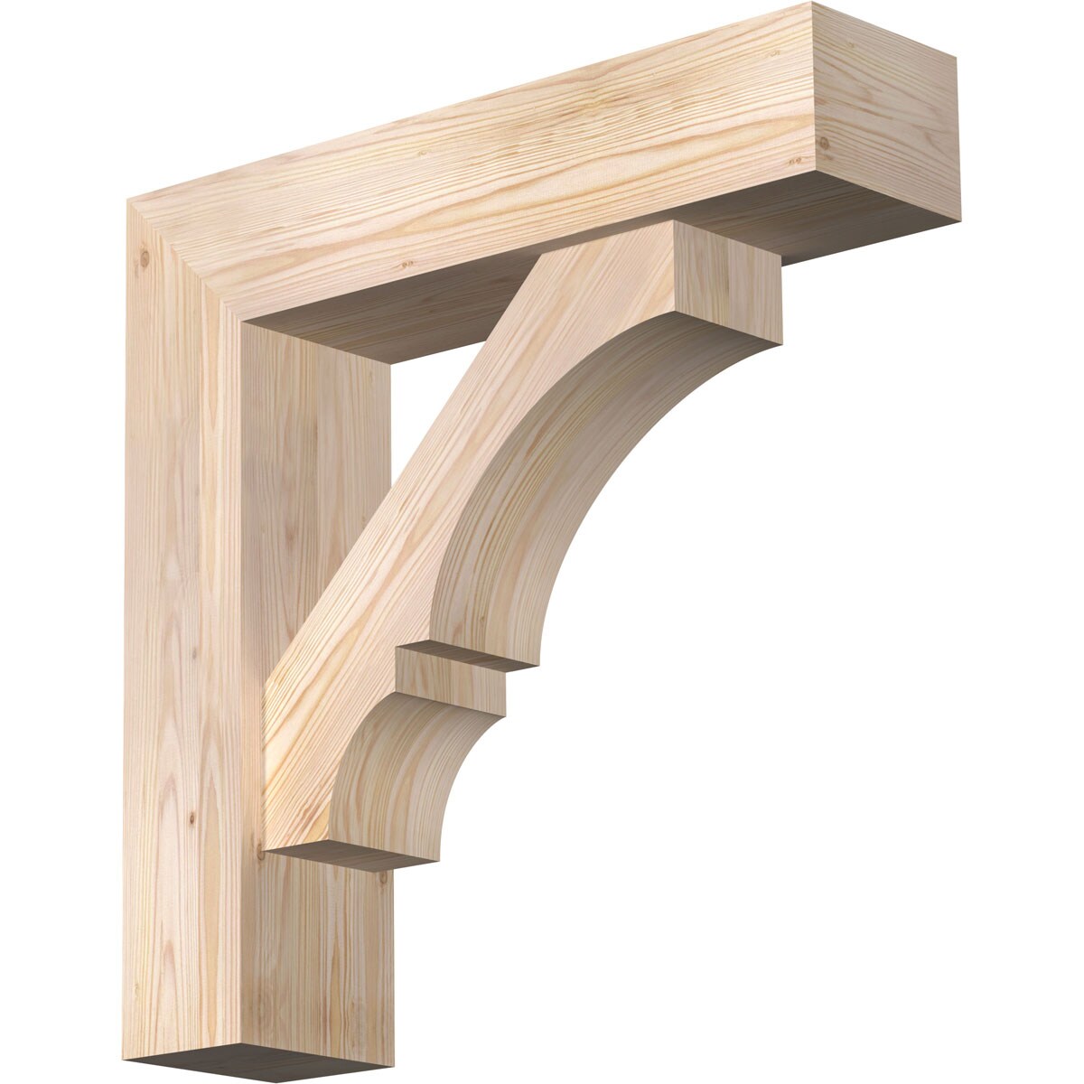 Ekena Millwork 1462186 Balboa block smooth bracket with offset brace 7-1/2-in x 30-in x 30-in Douglas fir Brown Wood Standard bracket