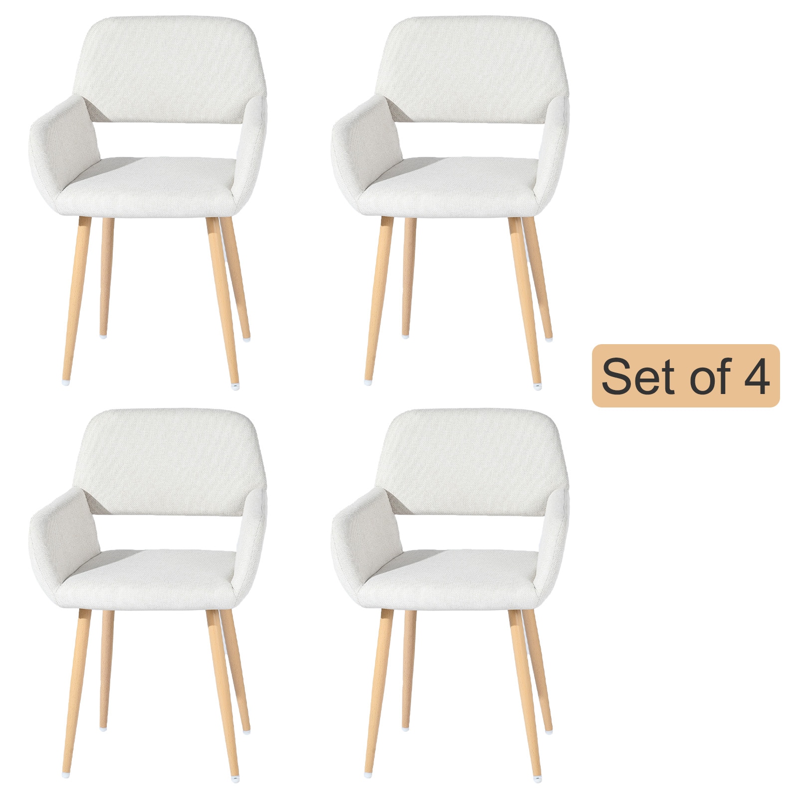 Homy Casa MAYFAIR BEIGE 4 Dining-Chairs - View #6