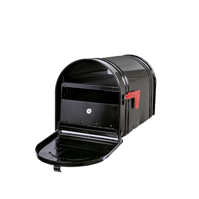 Marshall Large, Locking, Steel, Post-Mount Mailbox, Black Marshall Large, Locking, Steel, Post-Mount Mailbox, Black