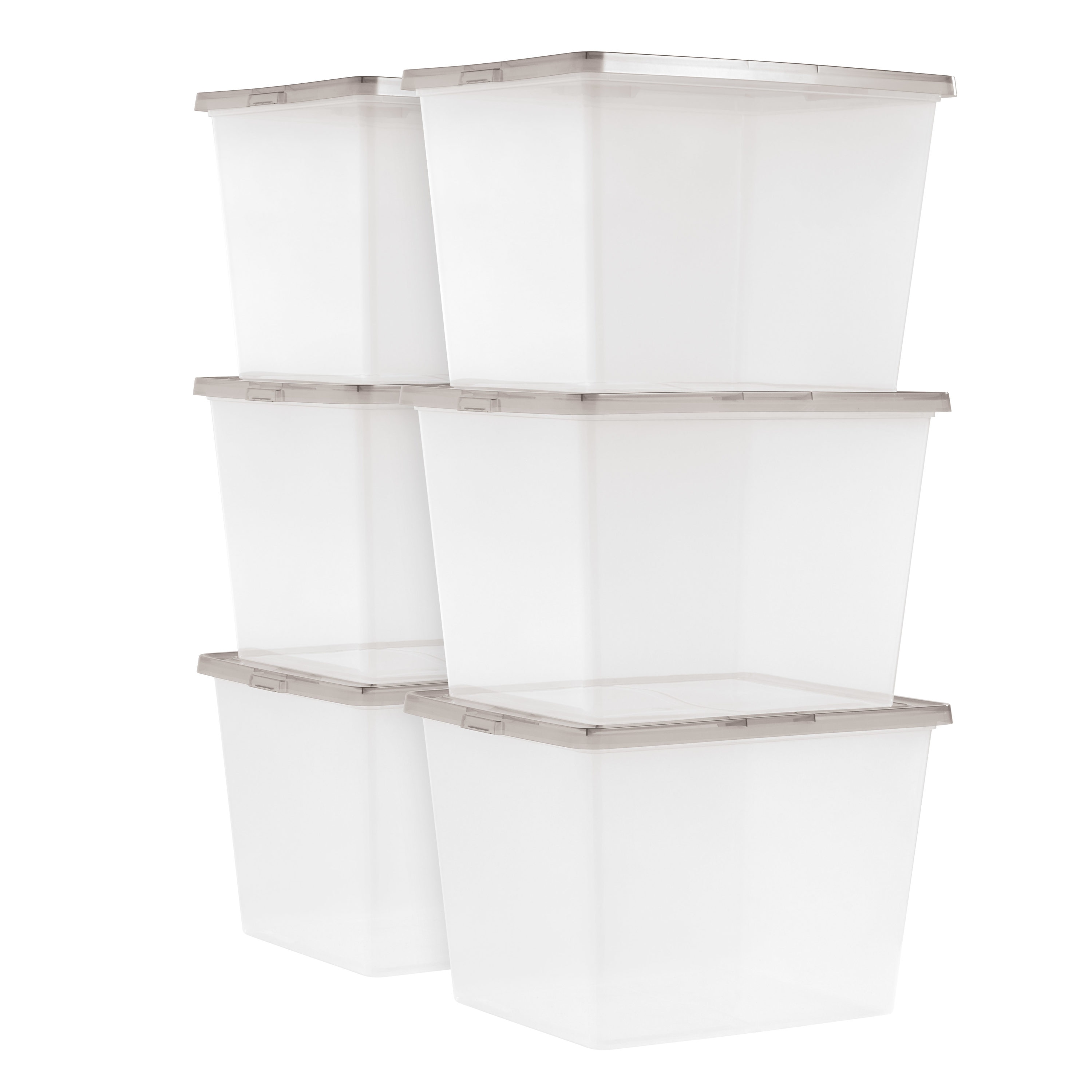 IRIS 6-Pack Large 9-Gallons (36-Quart) Gray Tote with Standard Snap Lid in  the Plastic Storage Containers department at