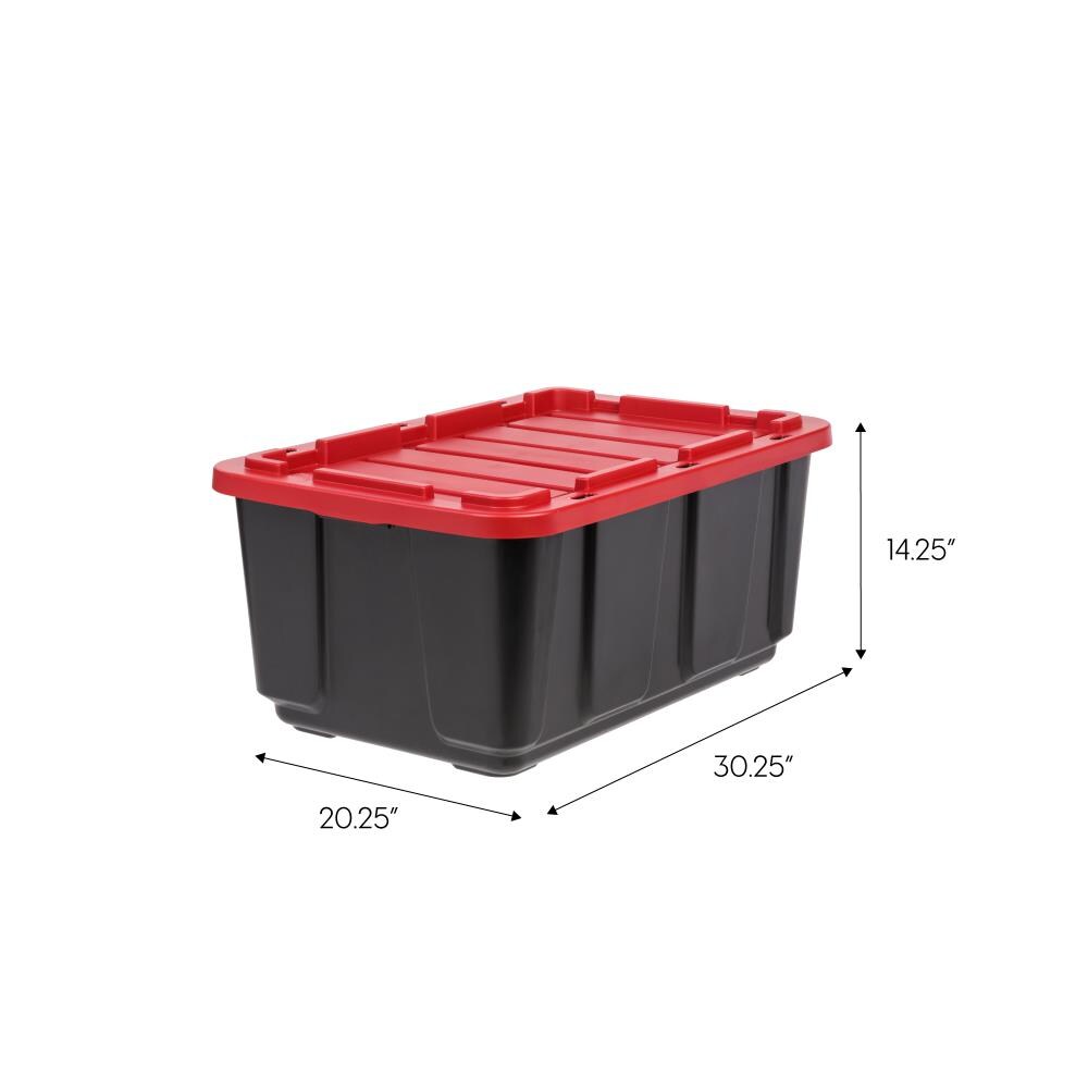 IRIS USA 27Gal/108Qt 4 Pack Large All-Weather Heavy-Duty Stackable Storage  Plastic Bin Tote Container with Quick Snap Lid, (30 L x 20 W x 14 H)