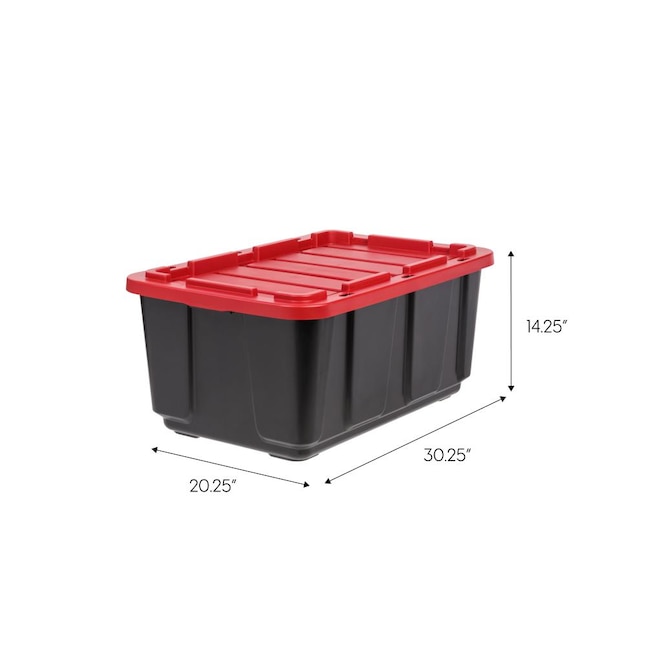 IRIS 4-Pack X-large 27-Gallons (108-Quart) Black Heavy Duty Tote with  Standard Snap Lid in the Plastic Storage Containers department at