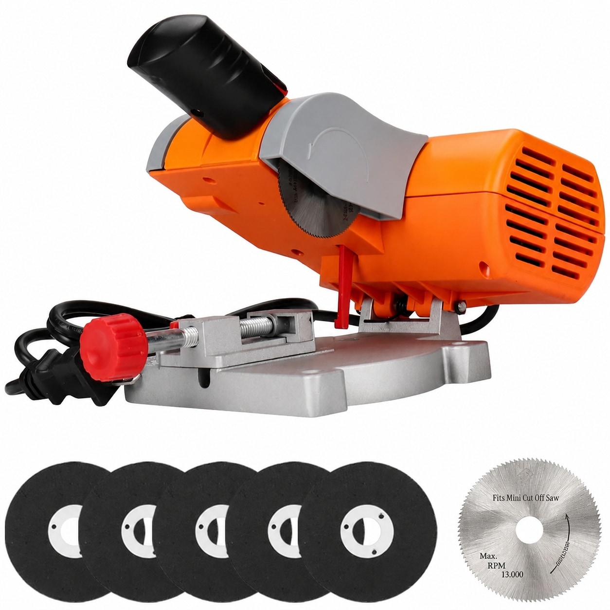 Ahfiwaso Benchtop Mini Miter Saw Electric Table Tool Adjustable 45 Degree for Metal Wood Plastic and Carbon Arrow Cutting High Precision 6000 RPM #LAH0628H024
