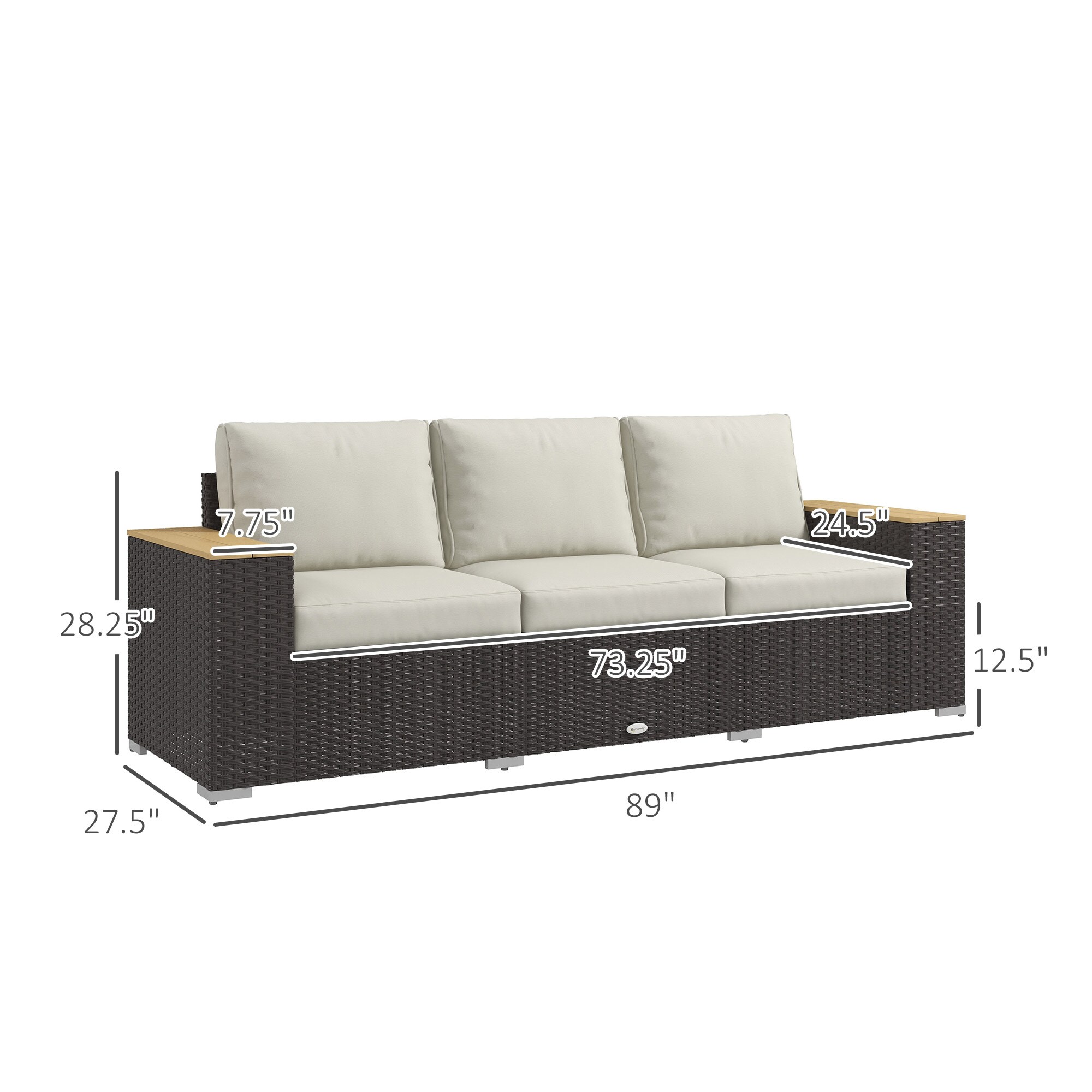 Outsunny 860-304V00BN Patio-Sofas-Daybeds - View #3