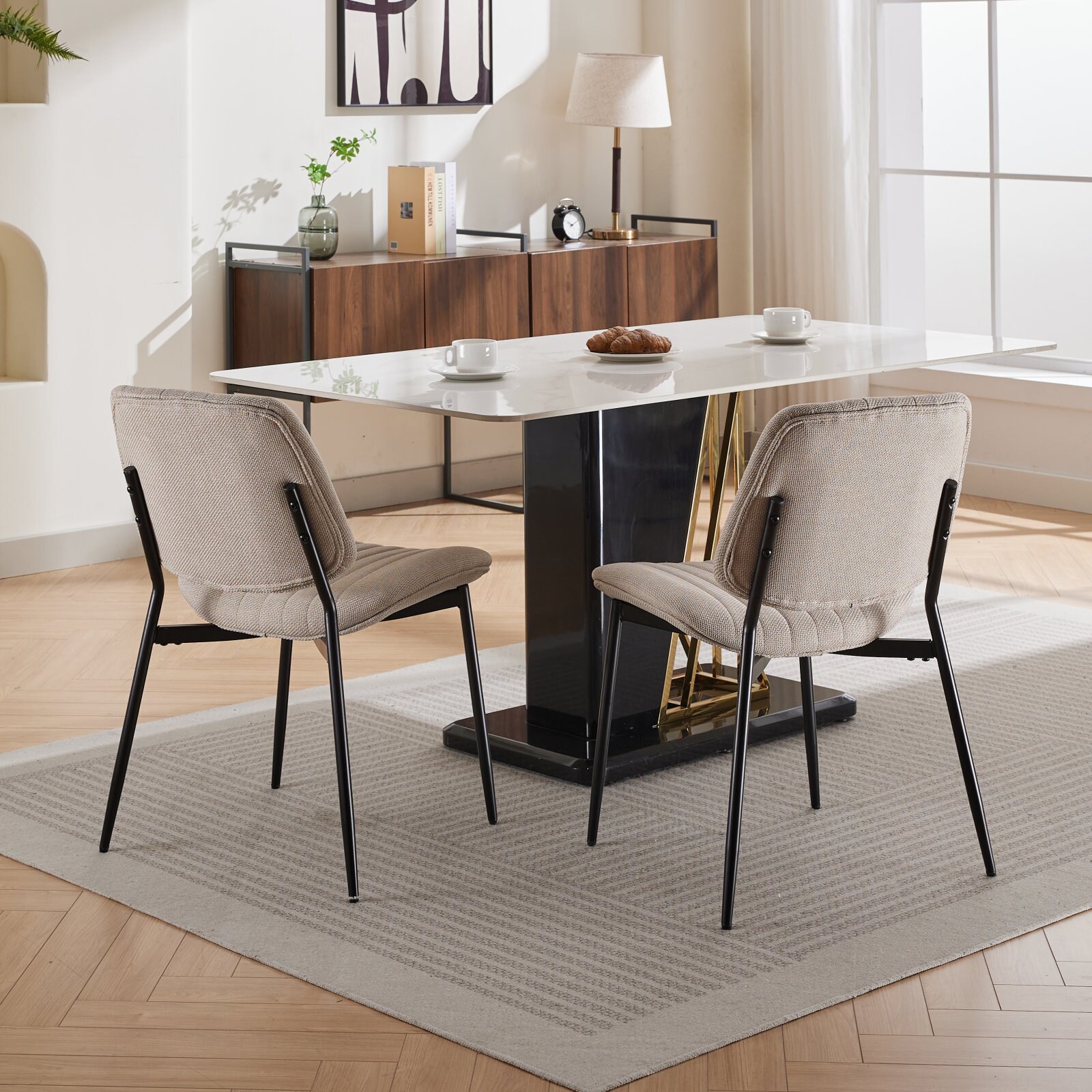 Hrinhom HC-N7017-BEIGE LINEN Dining-Chairs - View #4
