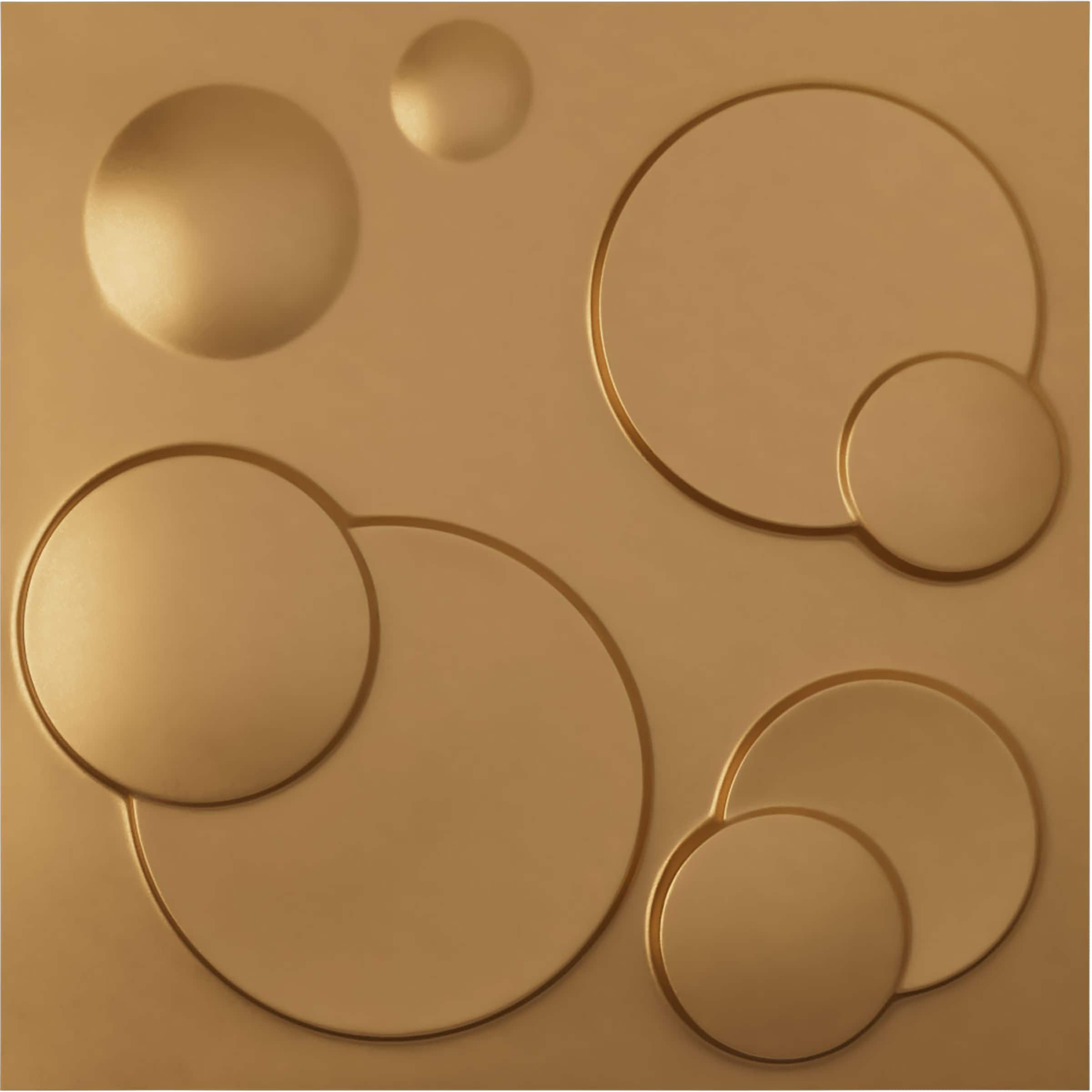 Ekena Millwork WP20X20FIBGL-CASE-12 19-5/8-in x 19-5/8-in Embossed Paintable/Stainable Gold PVC Wall Panel ( 12 -Pack, Covers 32.04-sq ft )