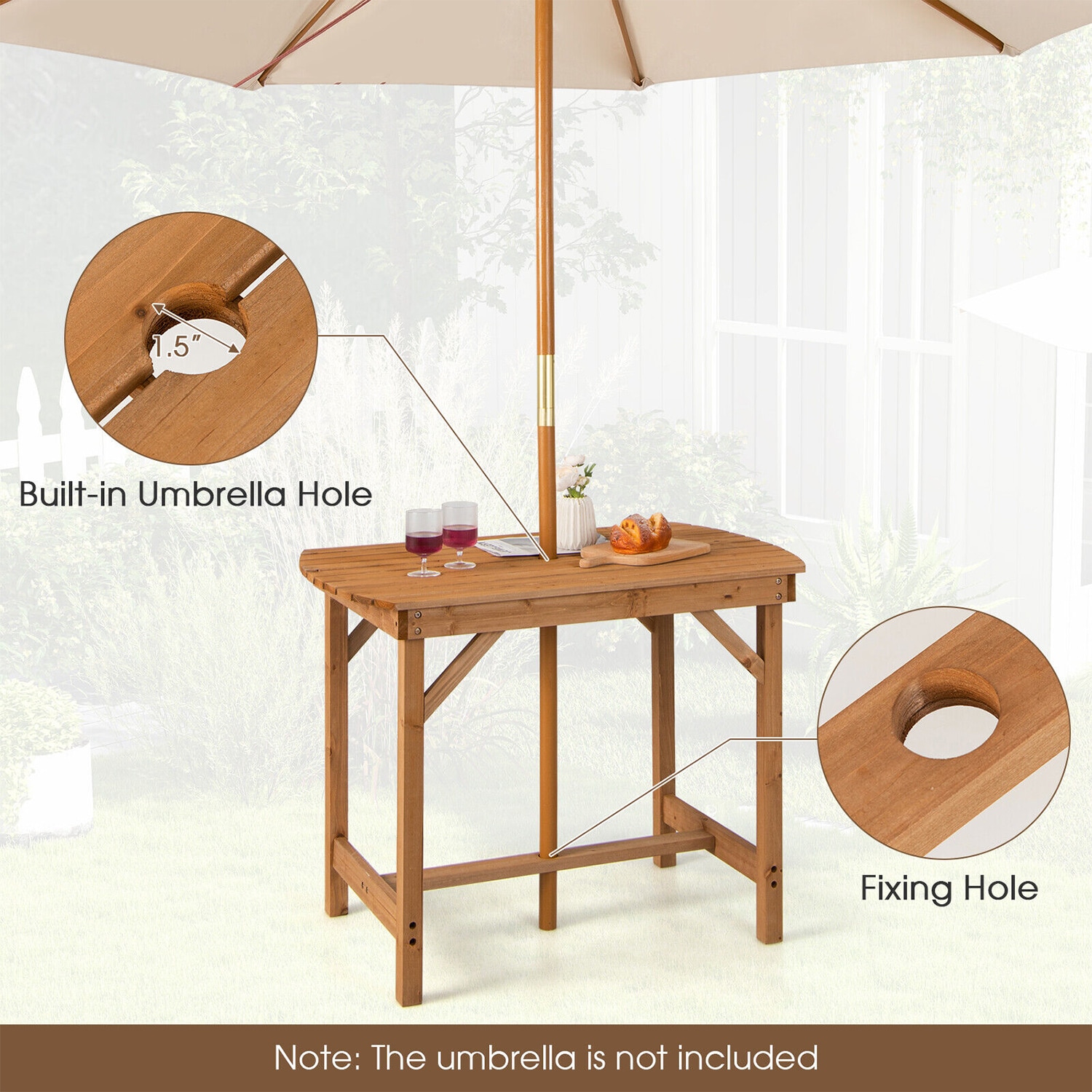 WELLFOR TDG10923BN Patio-Tables - View #3