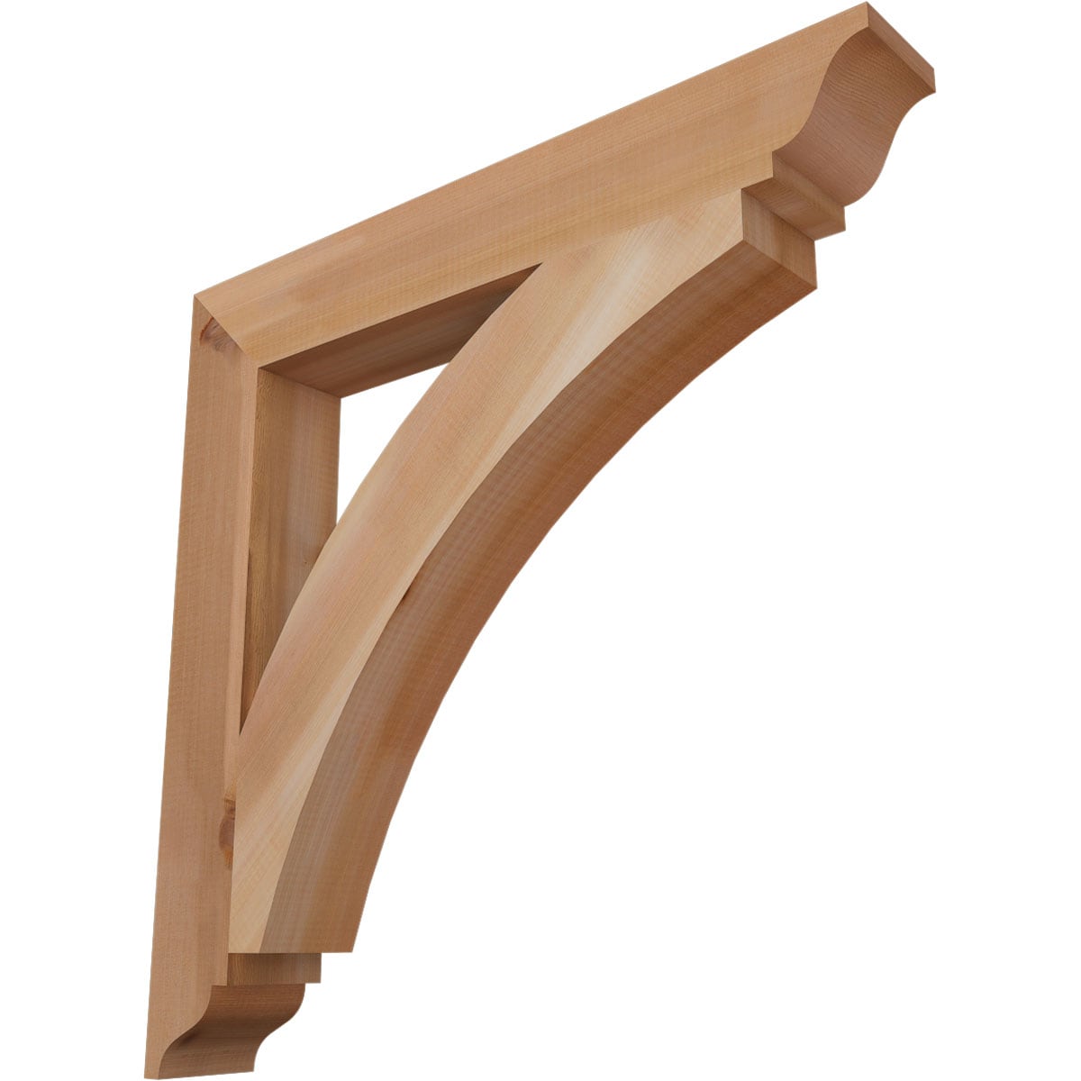 Ekena Millwork BKT04X28X28THR01SWR Thorton traditional smooth 3-1/2-in x 28-in x 28-in Western red cedar Brown Wood Standard bracket