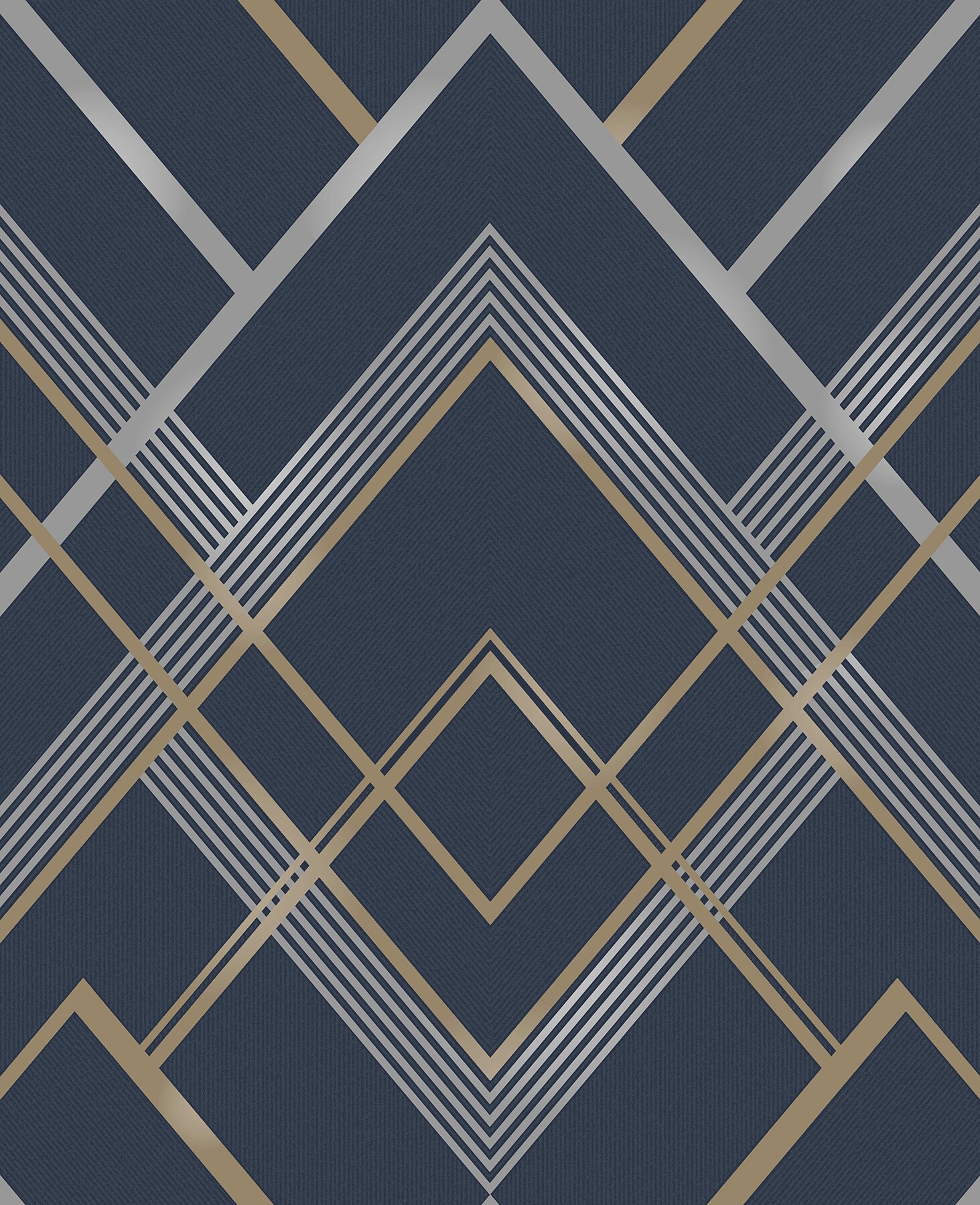 Brewster 2734-42457 Bradford Navy Geometric Wallpaper