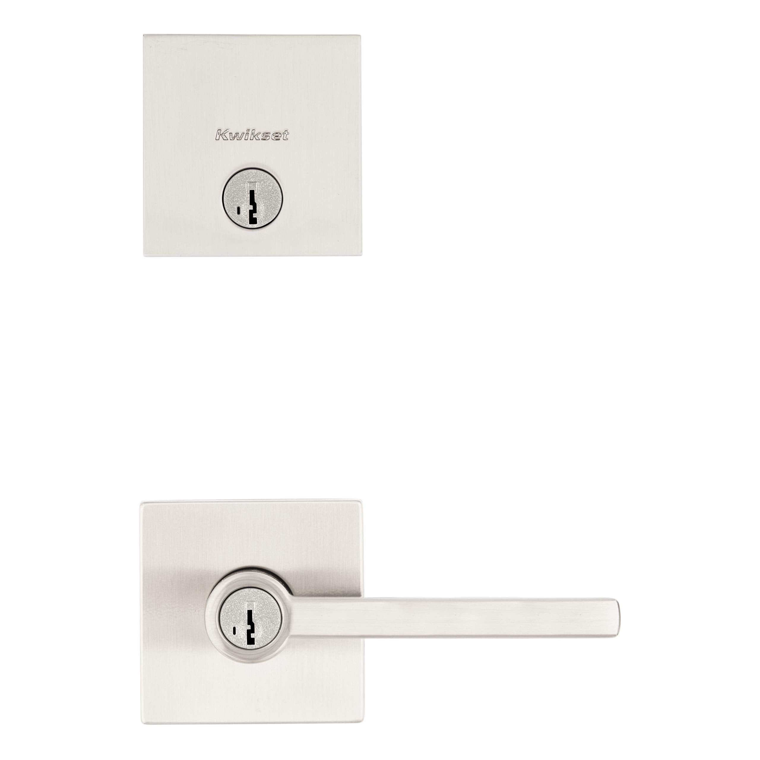 Kwikset 991 Halifax Keyed Entry Lever and Single Cylinder Deadbolt Combo Pack featuring SmartKey Security in Satin Nickel #99910-062-251C