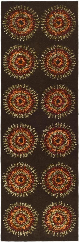 Safavieh SOH719B-28 Soho Knotty 2 x 8 (ft) Tufted Wool Brown/Gold Rectangular Indoor Abstract Bohemian/Eclectic Runner rug