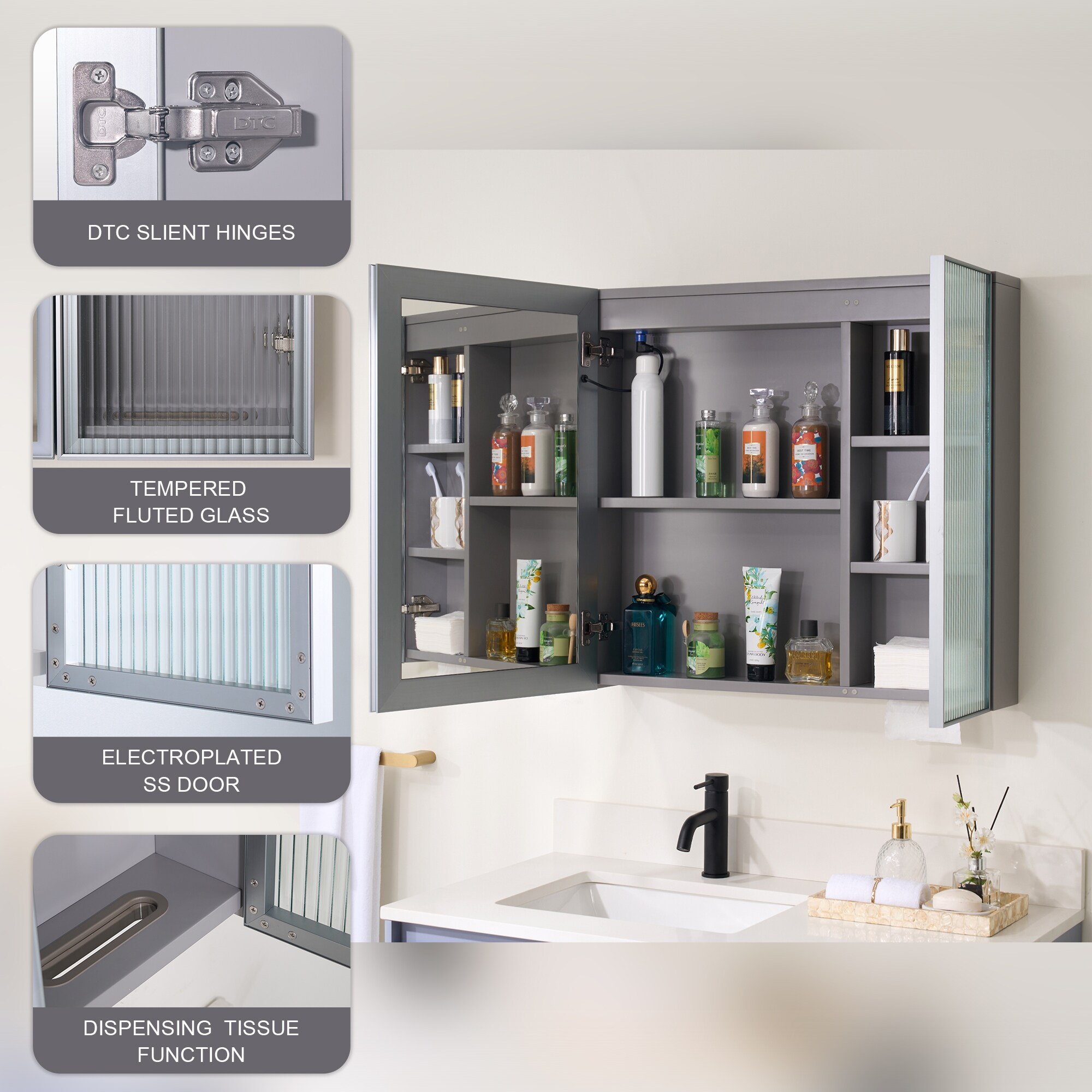 Forclover ALCV-3628DB Bathroom-Medicine-Cabinets - View #11