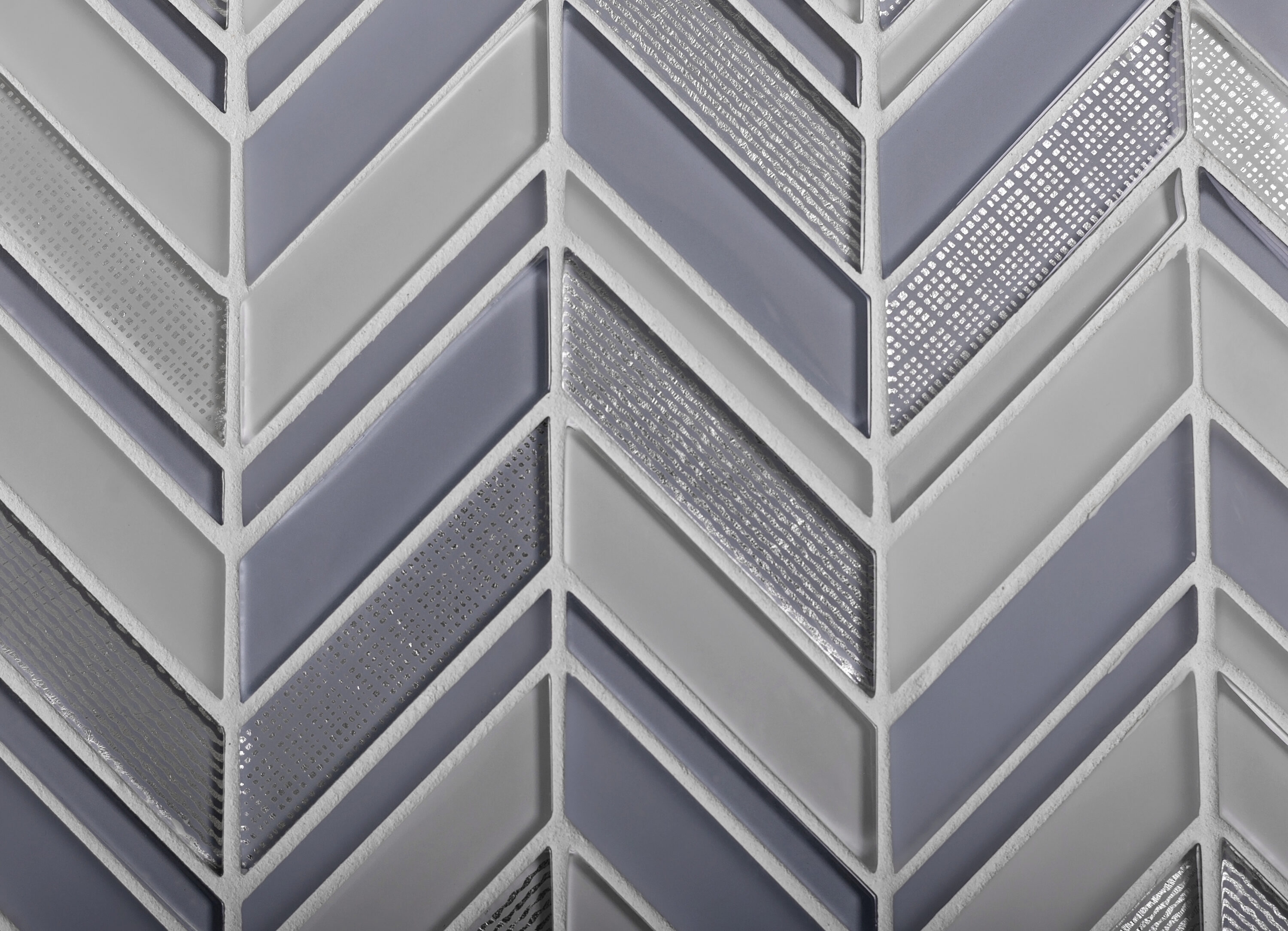 White and Blue Chevron Glass Mosaic Tile for Kitchen and Bathroom