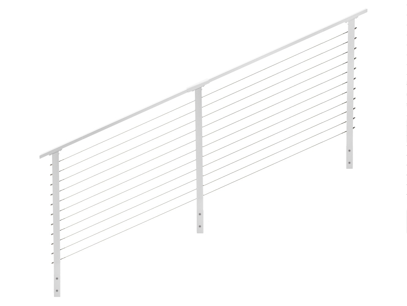CityPost CP-10-W-S-F Stair Face Mount 10-ft x 36-in White Steel Deck Cable Rail Kit