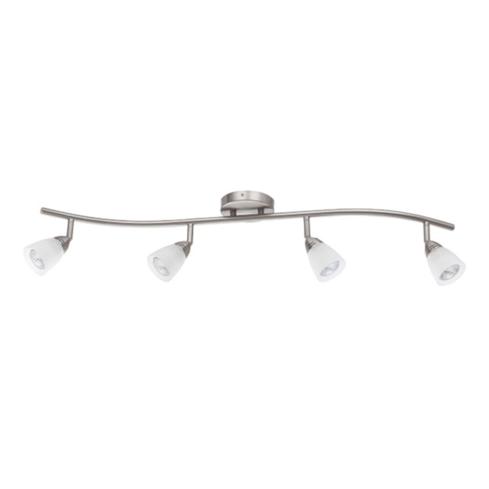 Sunset Lighting 427221 34.0-in 4 -Light Bright Satin Nickel dimmable GU10 pin base Transitional Linear Track Lighting Kit with Confined Pivoting Heads