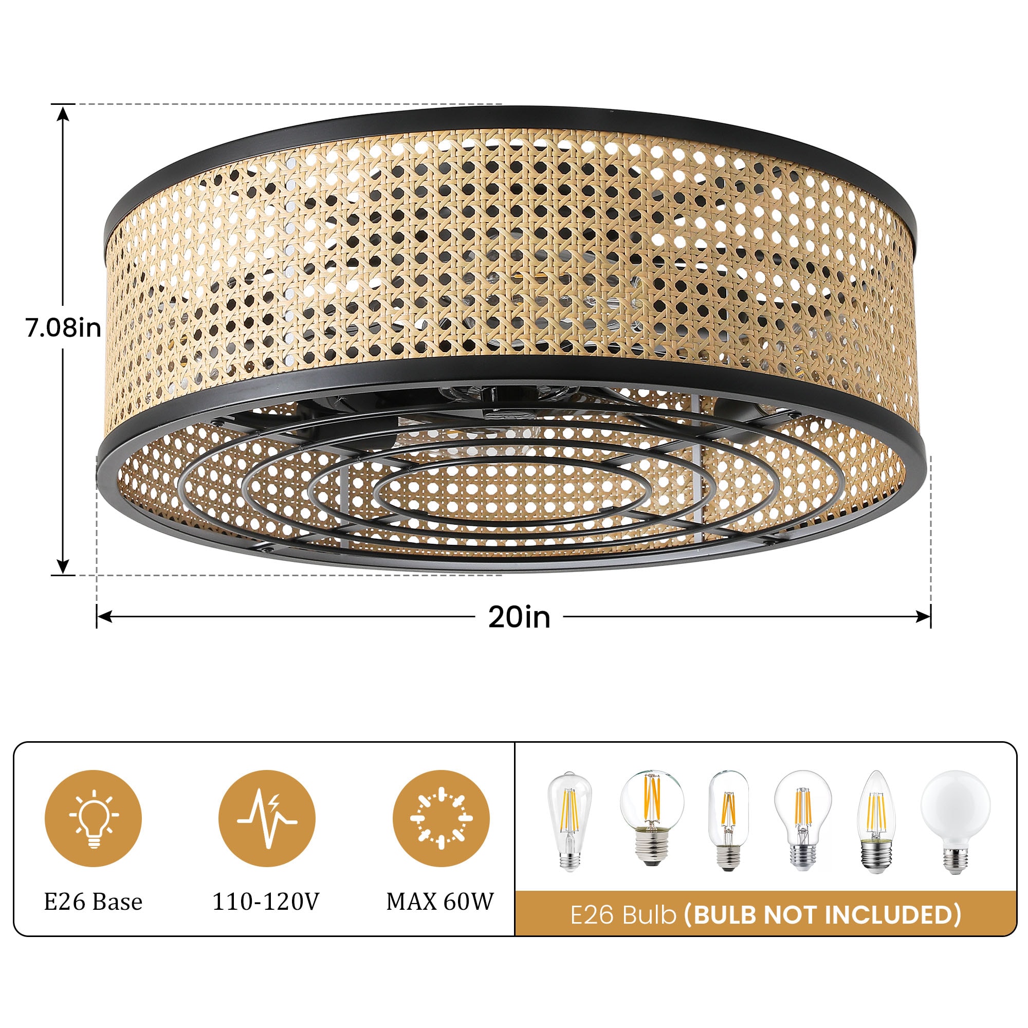 KAISITE 8105CF-04BY-US Ceiling-Fans - View #2