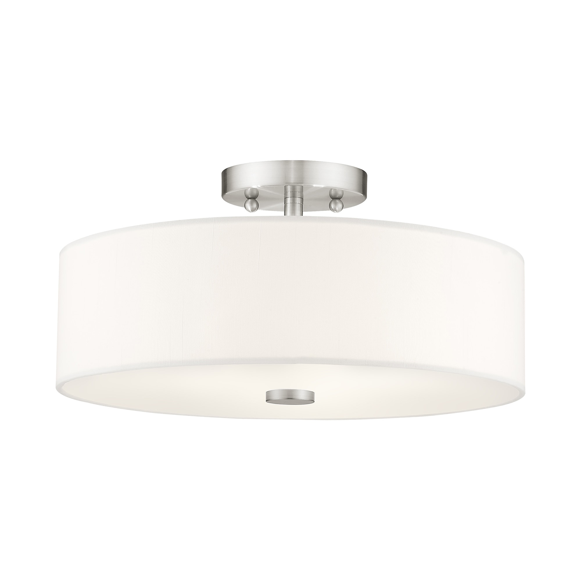 Livex Lighting 51054-91 Brighton 1 -Light 15-in Brushed Nickel Semi Flush Mount Light