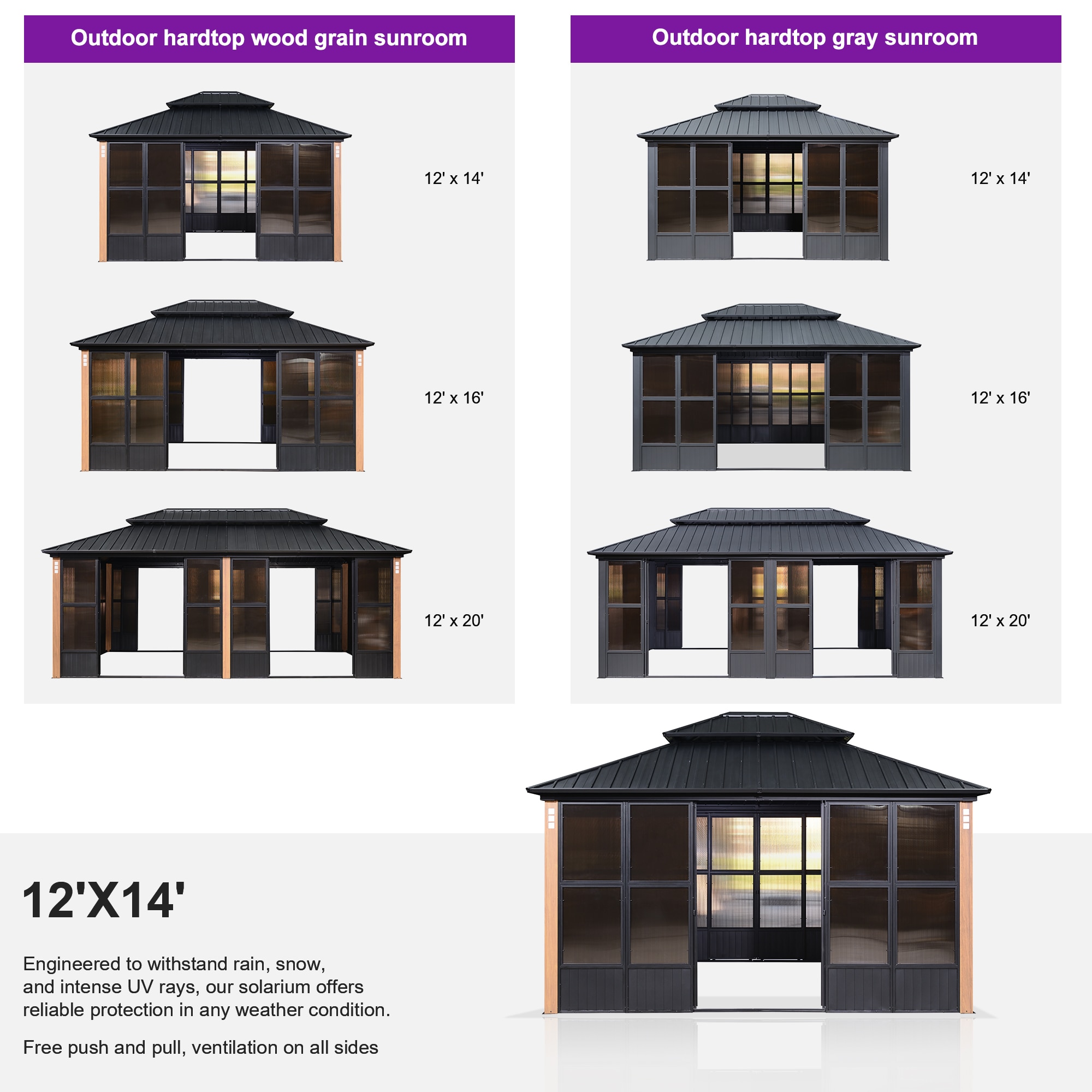 PURPLE LEAF LS06SRW1214 Wood-Resin-Gazebos - View #16