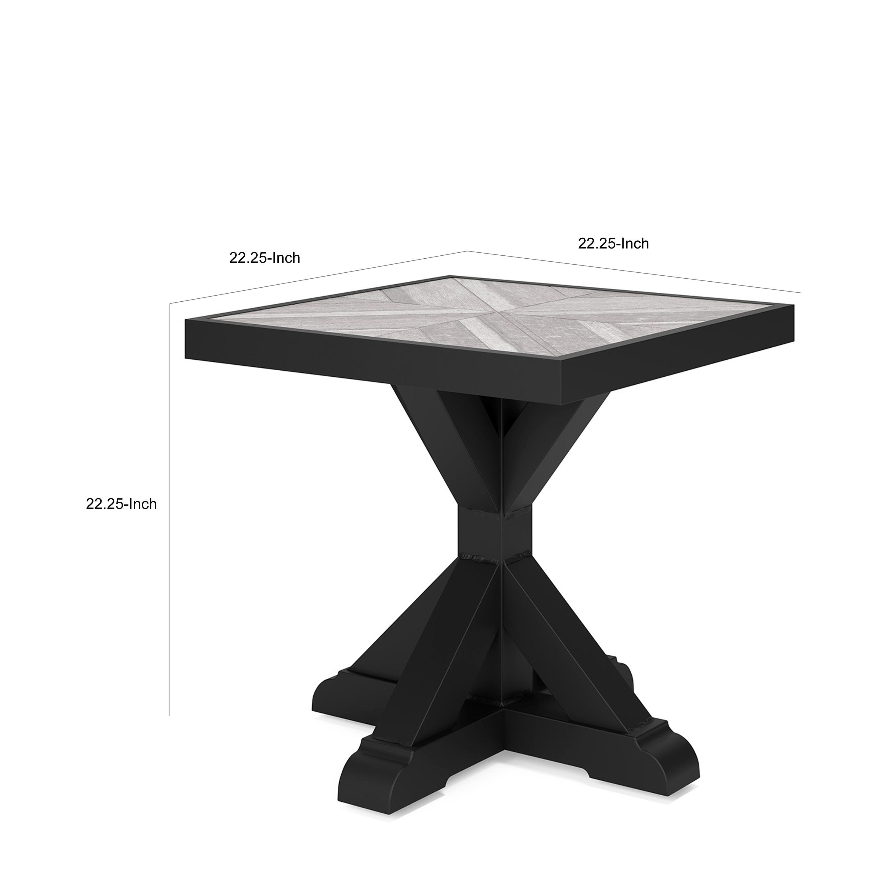 Beachcroft Black and Gray Square Outdoor End Table