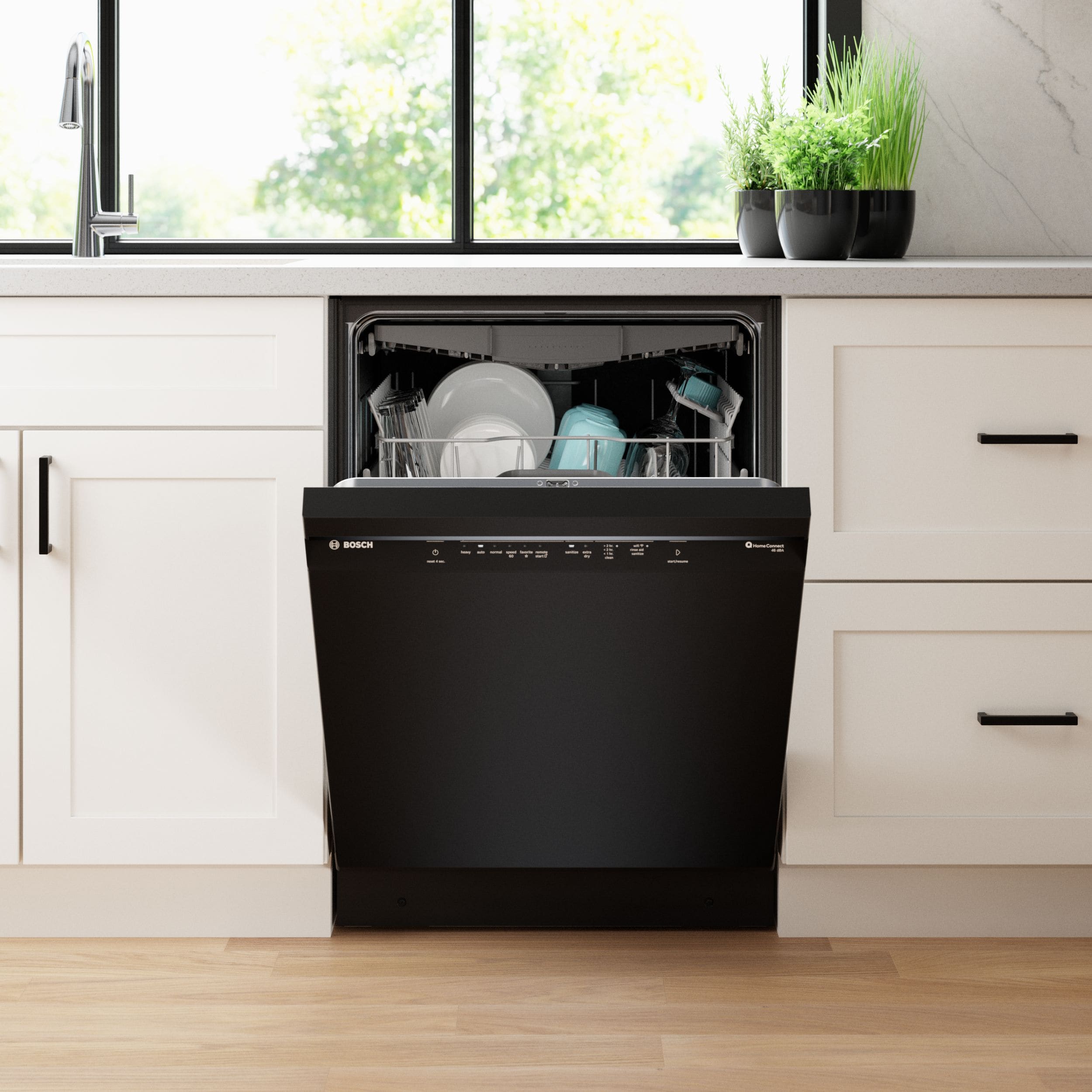 24" Black Stainless Steel Built-In Smart Dishwasher