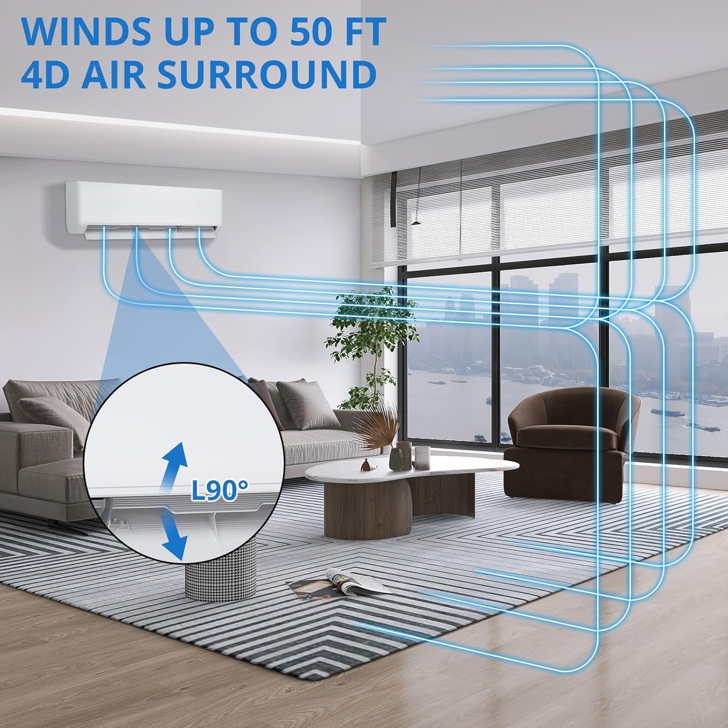Garvee 4 Zone Mini Split AC/Heating System 35000 BTU (9K + 9K + 9K+18K ...