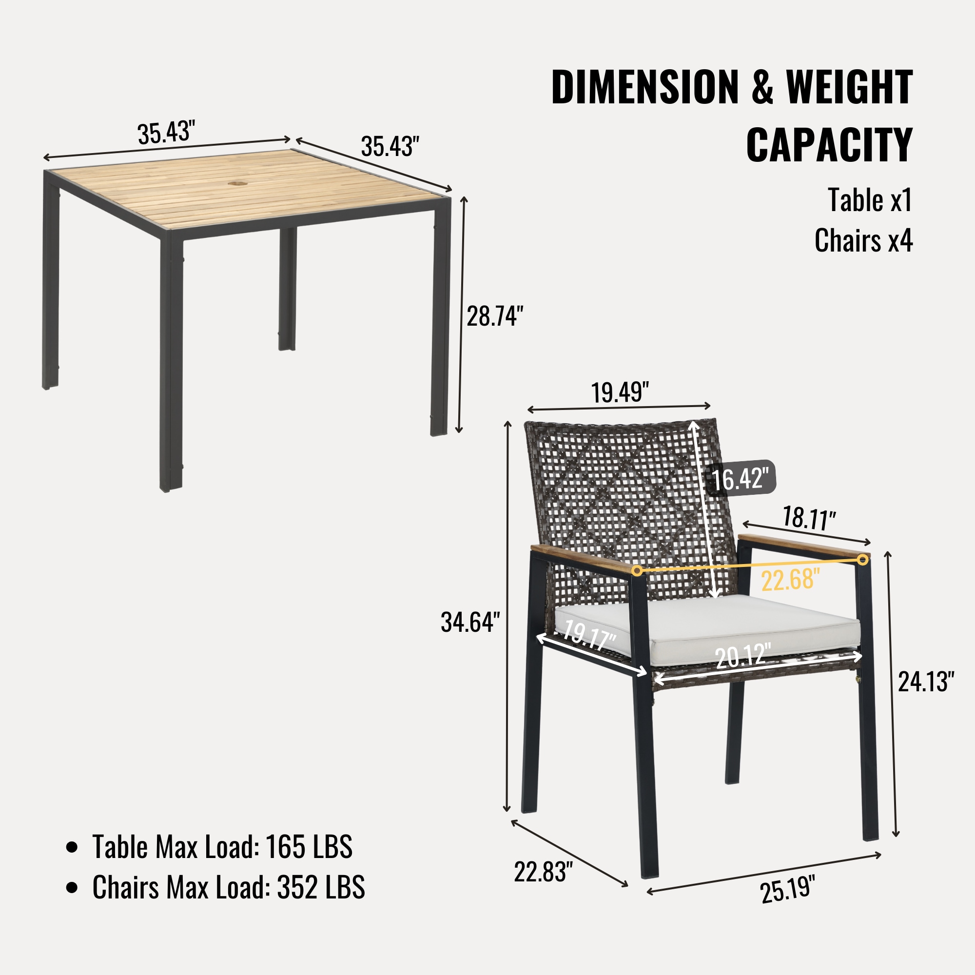 LOVMOR SF-R-W2391S00001 Patio-Dining-Sets - View #3
