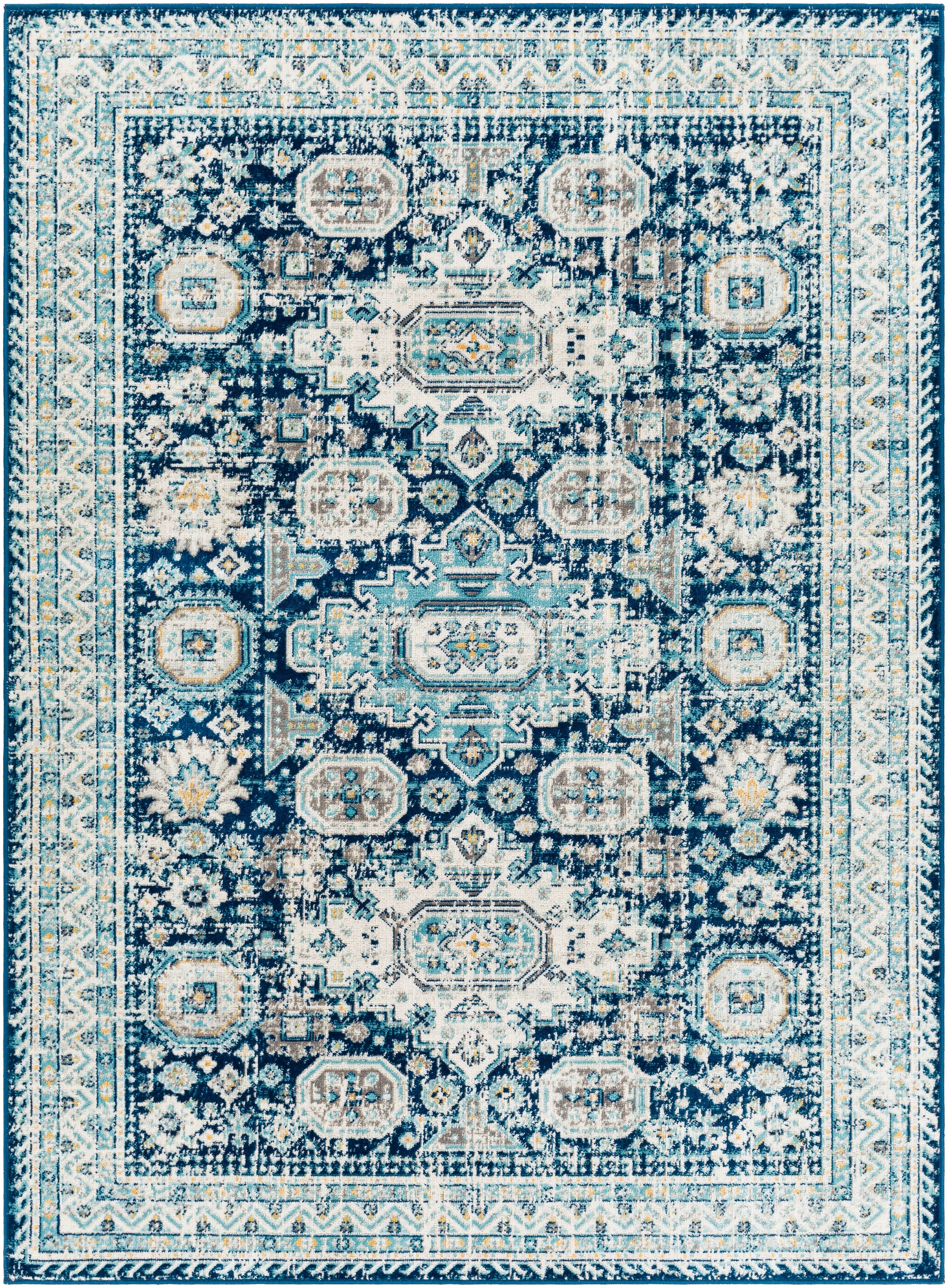 Artistic Weavers RDD2310-537 Redondo beach 5 X 7 (ft) Navy/Grey Indoor/Outdoor Medallion Oriental Area Rug