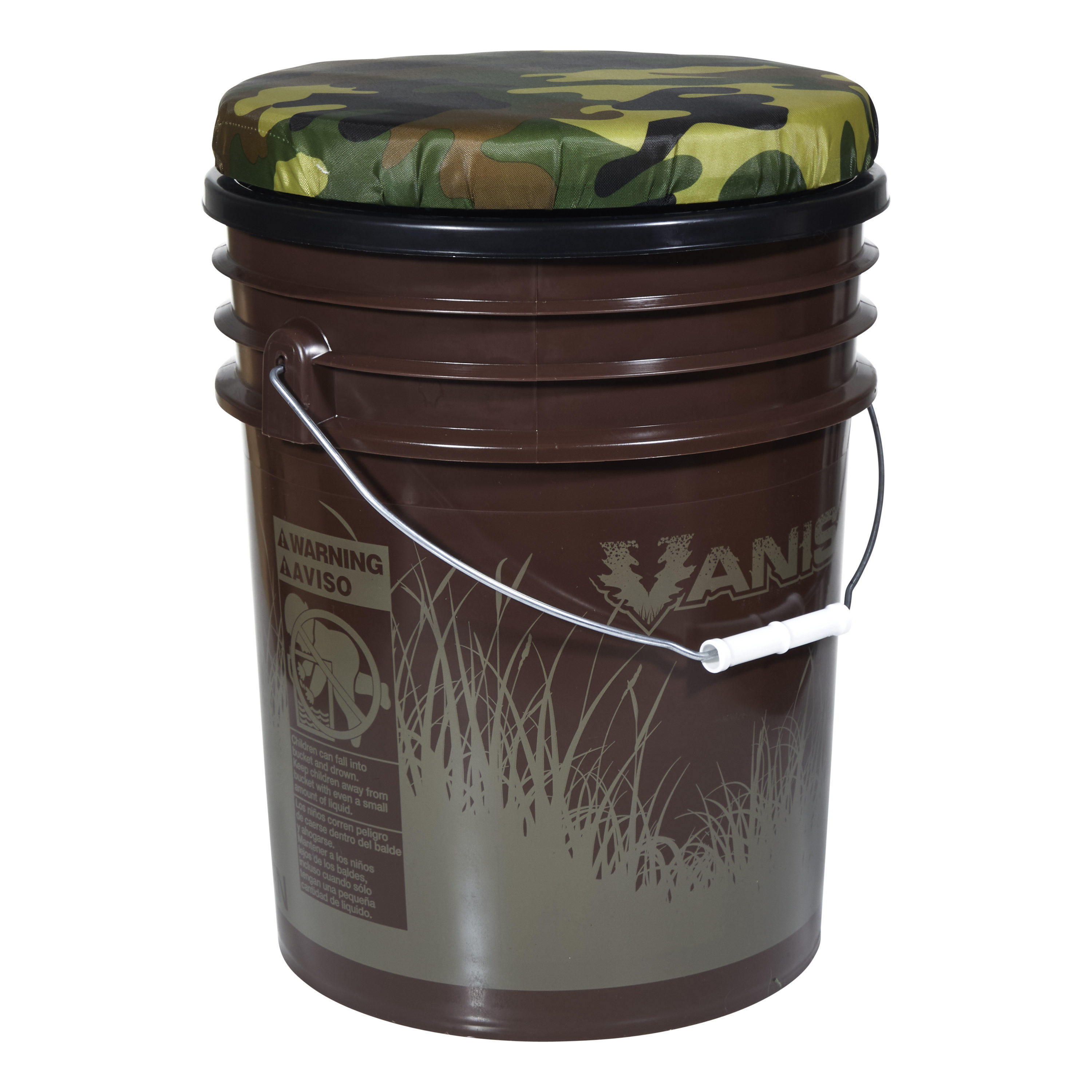  WarBull Bucket Seat 5 Gallon, 360-Degree Swivel Bucket Cushion,  Shadow Grass Camo Padded Bucket Lid, for Hunting, Ice Fishing, Gardening  and Camping, Quiet, Comfortable, Waterproof : Sports & Outdoors