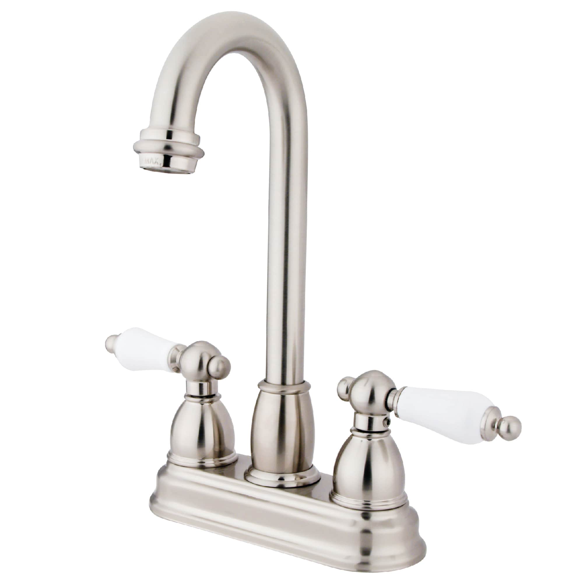 Elements of Design EB3498PL Chicago Satin nickel Double Handle Deck-mount Kitchen Faucet (Includes Deck Plate)