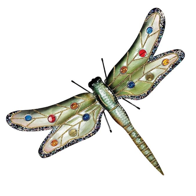 Design Toscano 18 In H X 25 W Novelty Metal Hand Painted Wall Sculpture The Art Department At Com - Dragonfly Wall Art Metal
