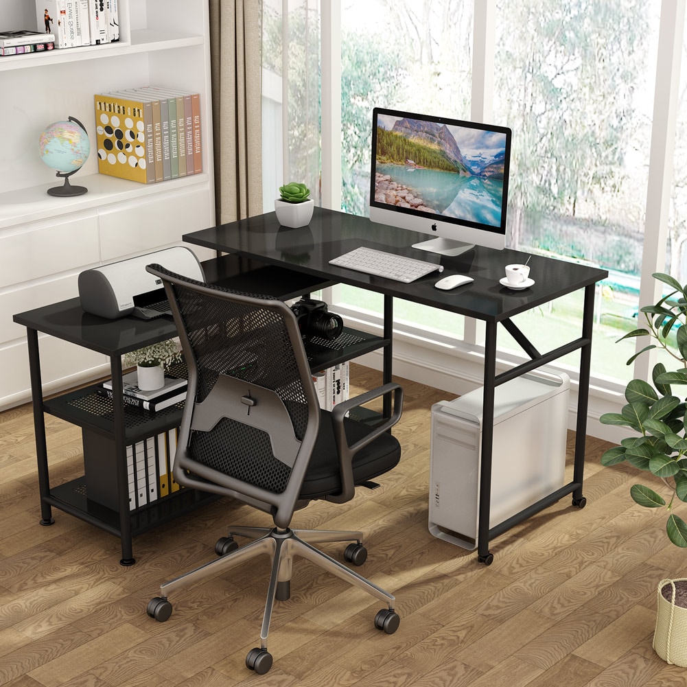 Tribesigns 63 Inches Computer Desk with Extra Thick Wooden Tabletop and  Thicken Frame, Large Office Executive Workstation for Home Office, Vintage