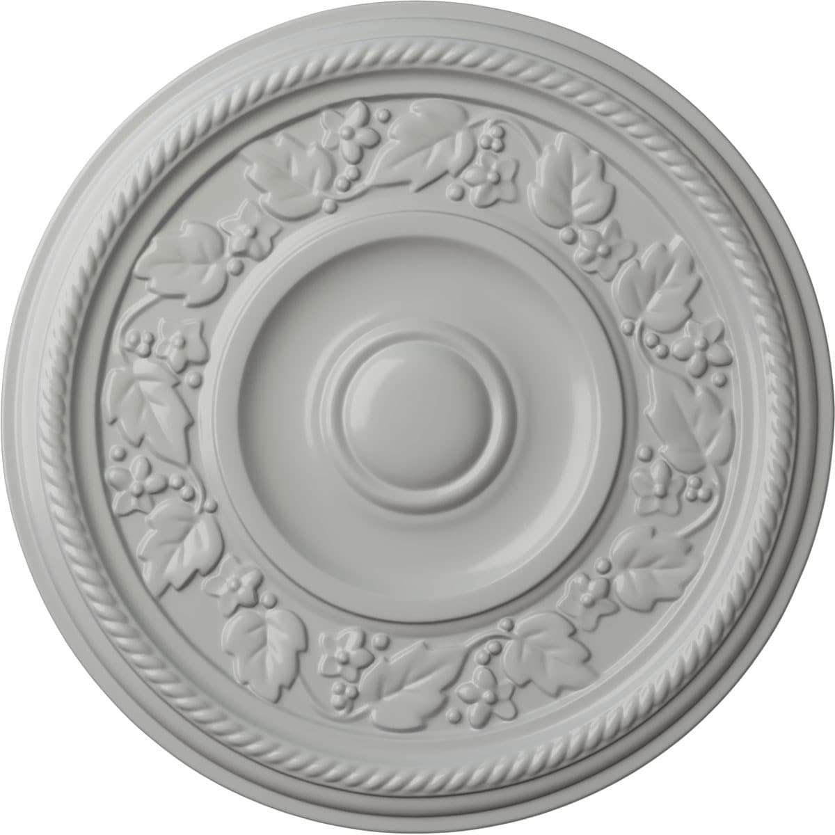Ekena Millwork CM16TYFRF Tyrone 16.125-in W x 16.125-in L Painted Frost Polyurethane Whole Ceiling Medallion