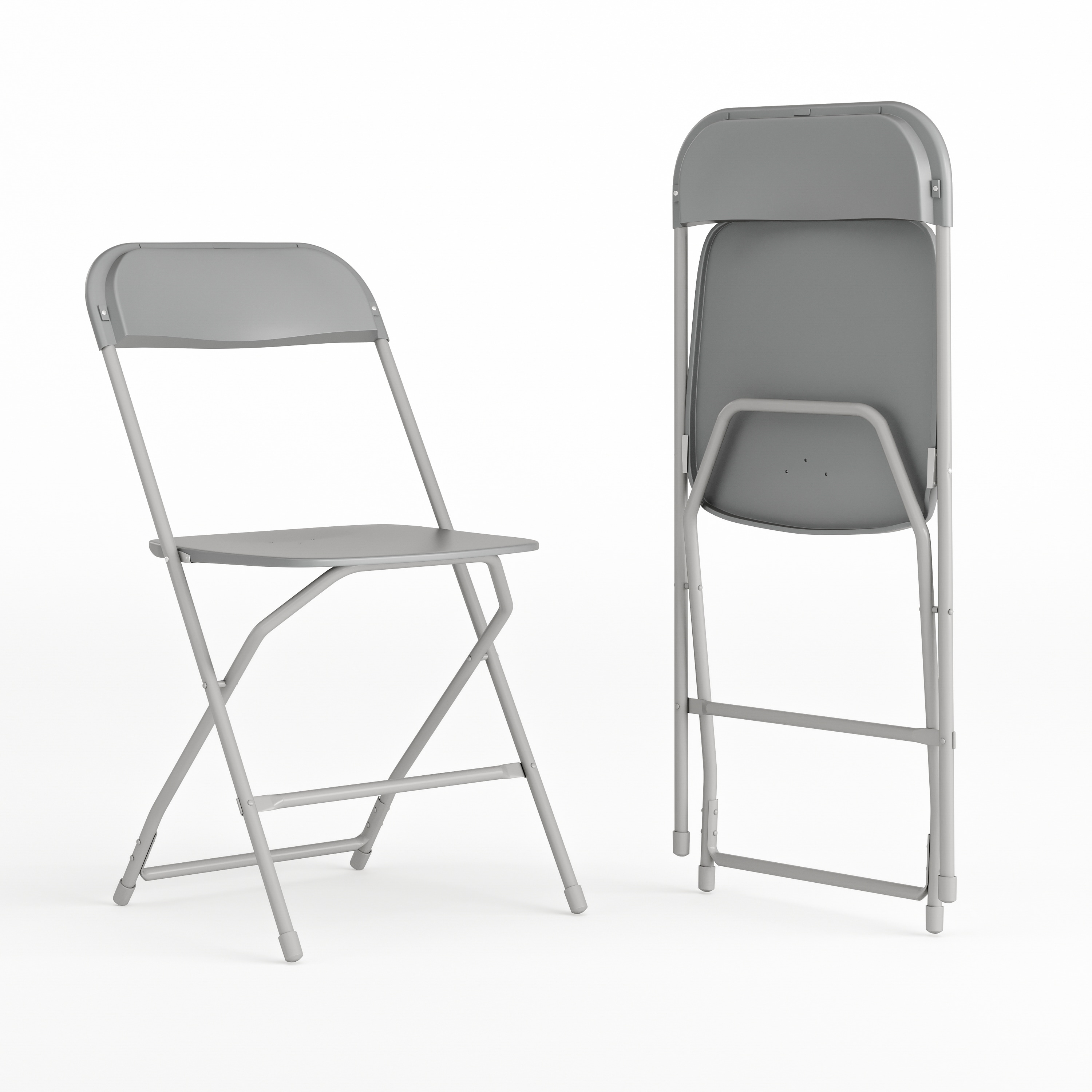 Flash Furniture 889142652687 2 -Pack Grey Commercial/Residential Standard Folding Chair with Solid Seat ( Indoor )