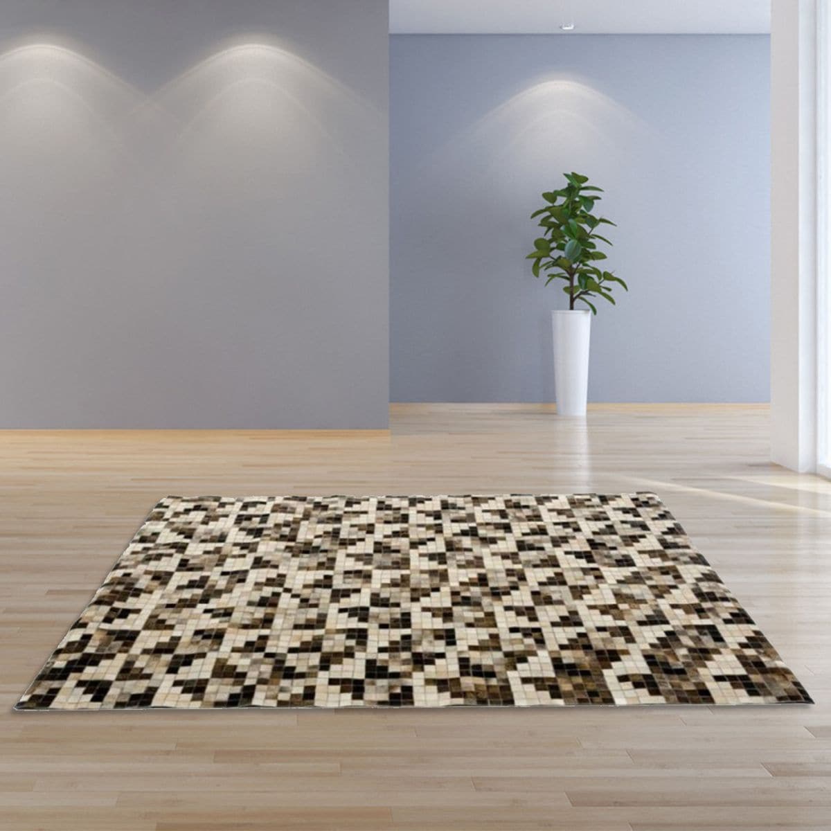 HomeRoots 283727 Valerie 5 x 7 Rag Leather Multicolor Indoor Ikat Area Rug