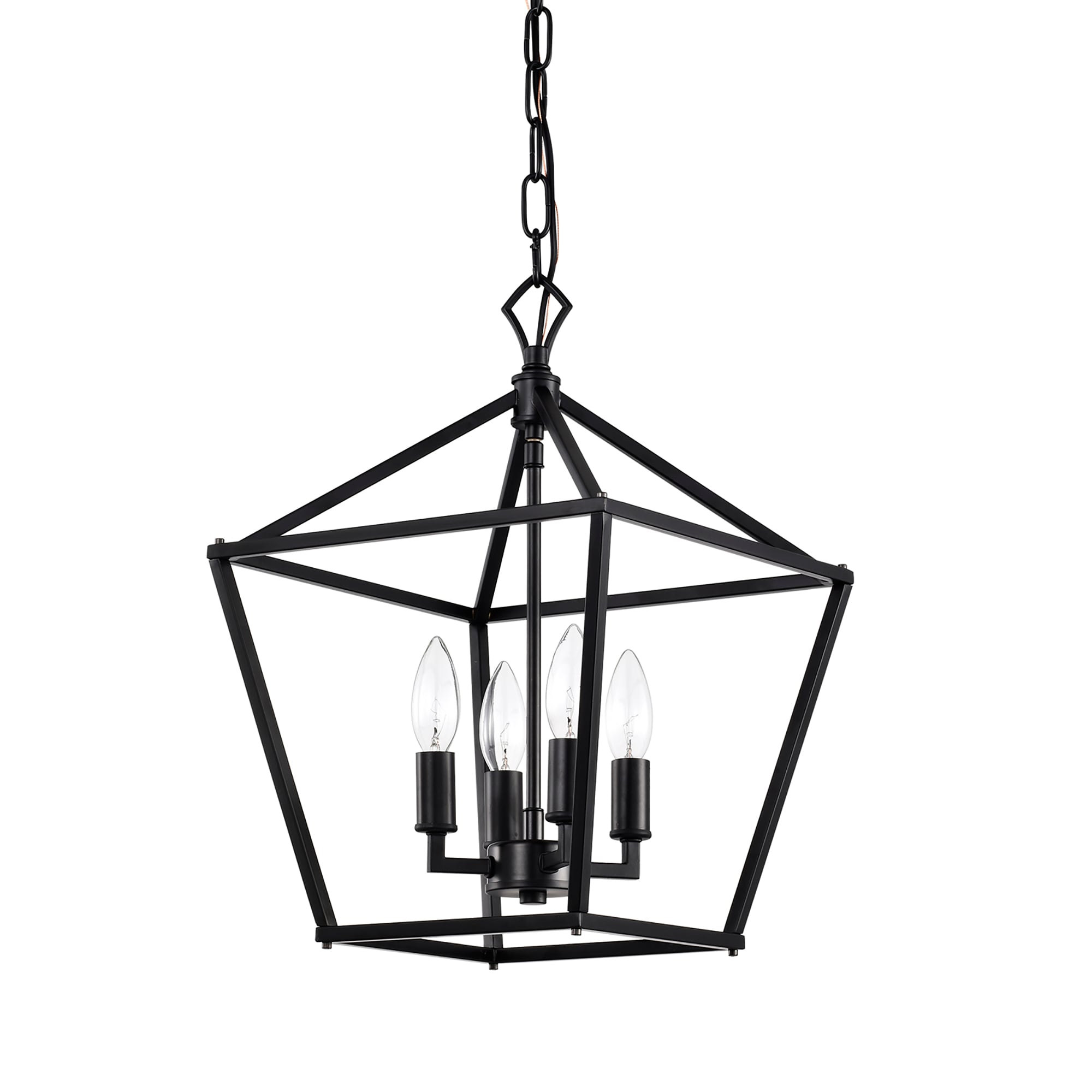 Edvivi EPL1355BK Renzo 4 -Light Matte Black Modern/contemporary Lantern Medium Hanging Pendant light