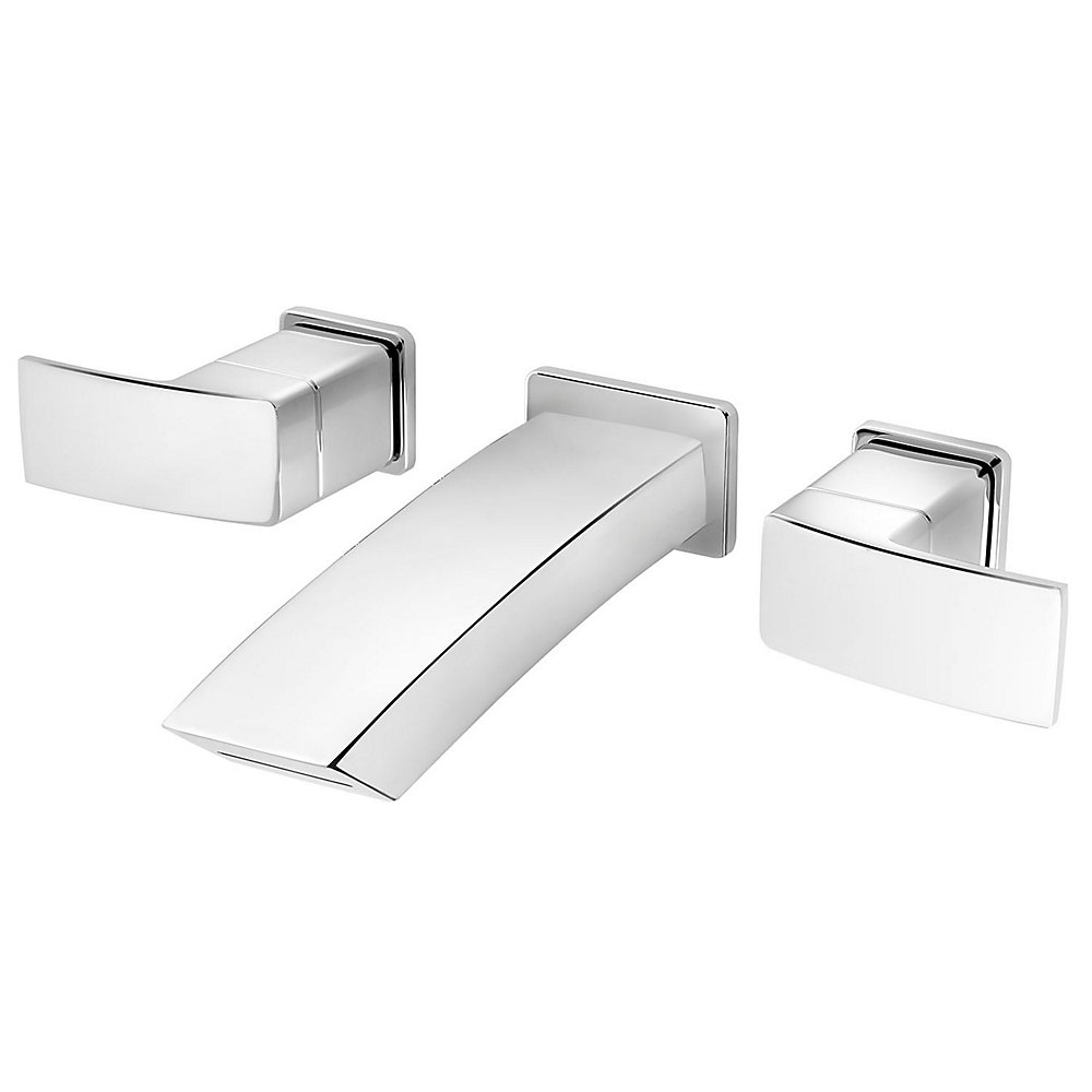 Pfister LG49-DF3C Kenzo Polished chrome Wall-mount 2-handle WaterSense Low-arc Residential Handle Bathroom Sink Faucet