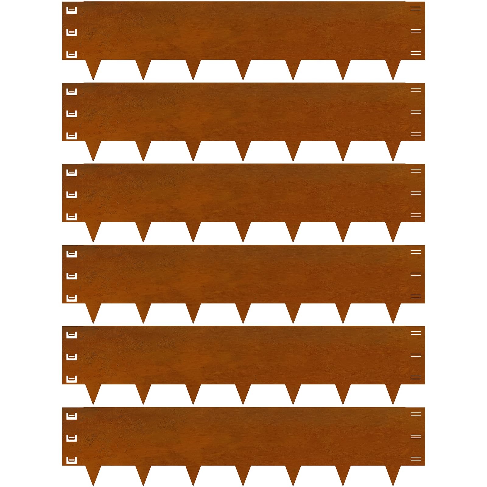 Justincity  Cor-Ten Steel Landscape Edging 12 Inch by 20 Feet 6 Pack Rust Resistant Metal Edging for Garden Yard Lawn durable home and garden