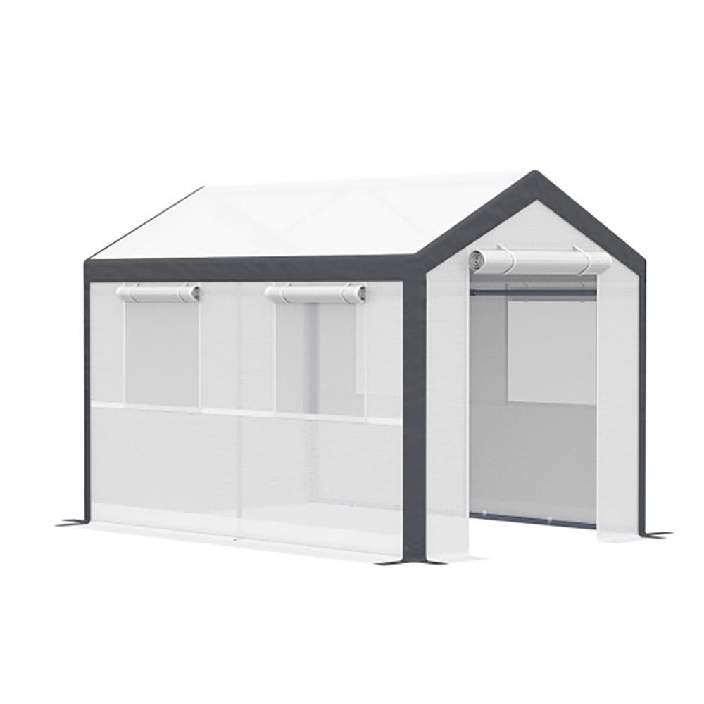 GZMR GM-AB-17794 Outdoor Garden Warm Hot House with 4 Roll-up Windows 3.9-ft L x 2.6-ft W x 2.8-ft H White Greenhouse Kit