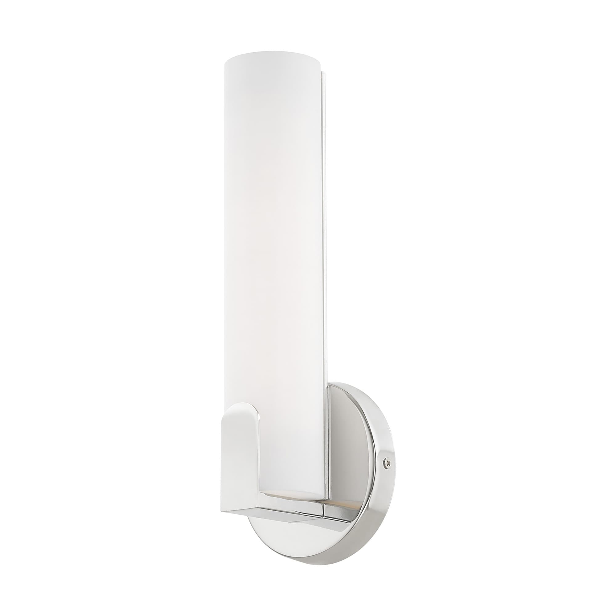 Sleek Polished Chrome LED Wall Sconce with Satin White Shade
