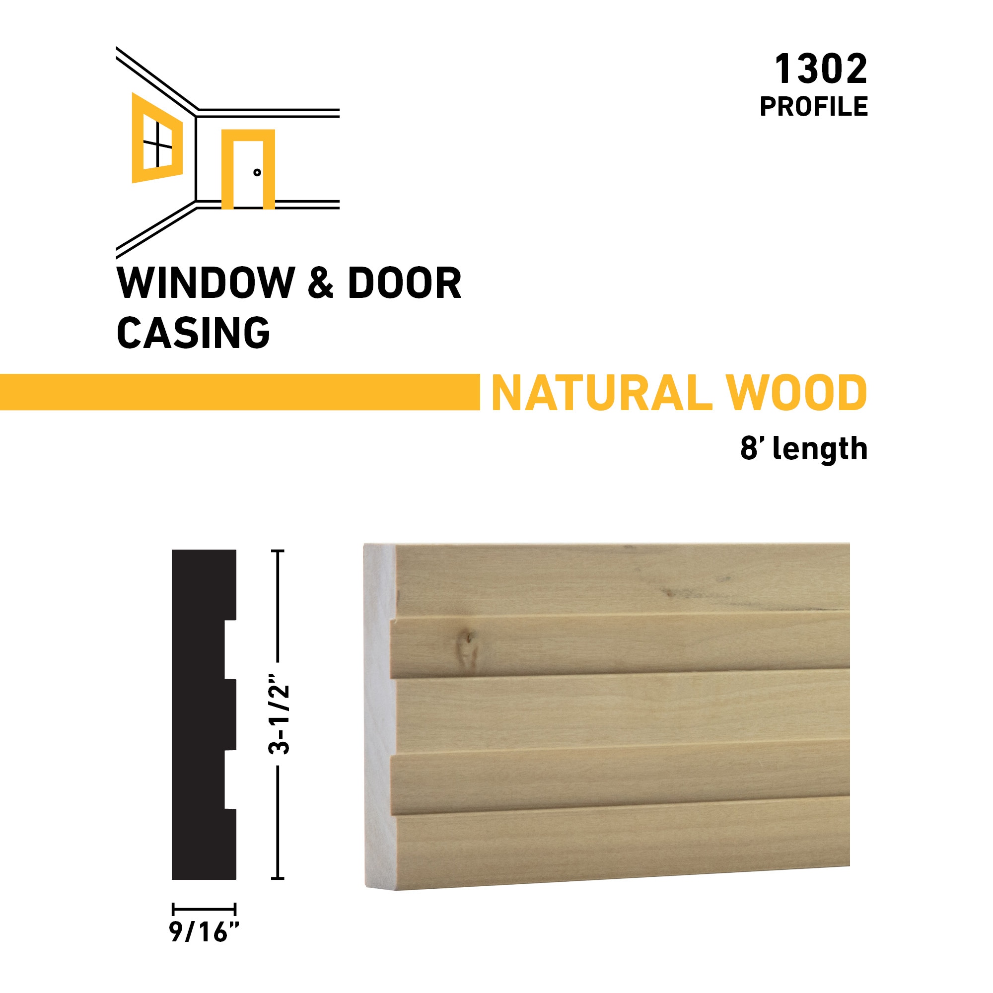 Ornamental Mouldings 1302-92POPR Window-Door-Casings - View #3