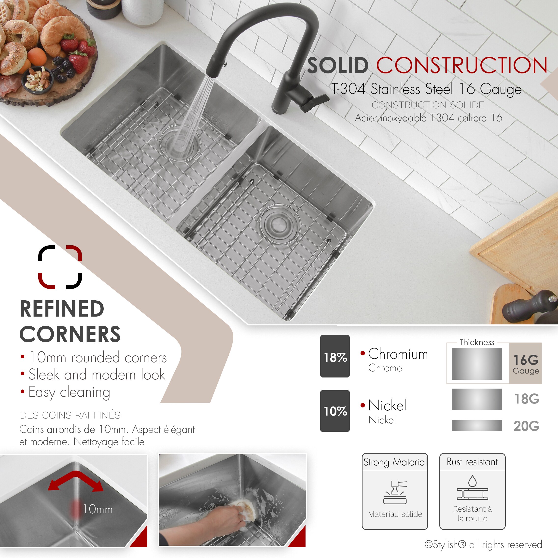 Stylish S-301XG Kitchen-Sinks - View #3