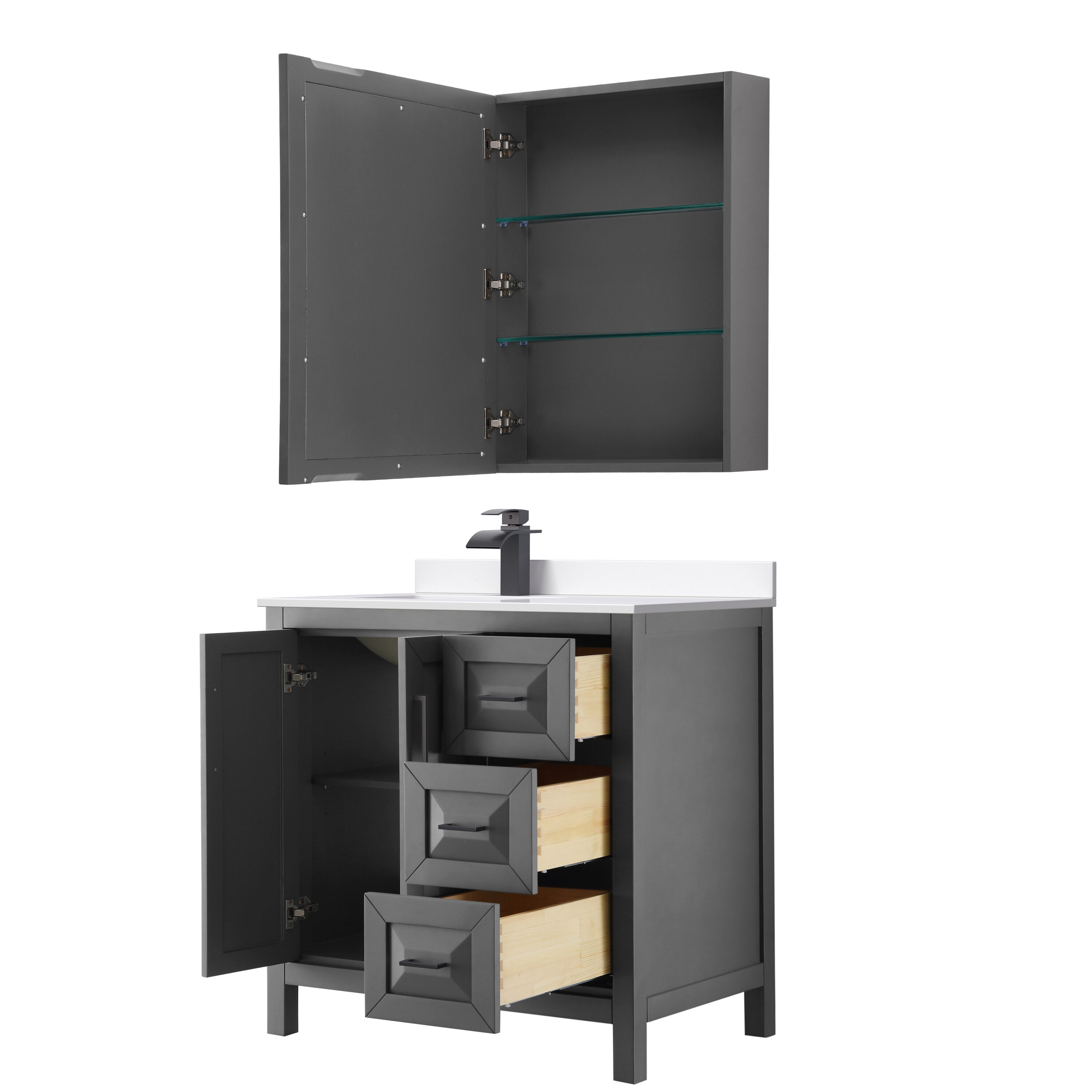 Wyndham Collection WCV252536SGBWCUNSM24 Bath-Vanity-Combo - View #2