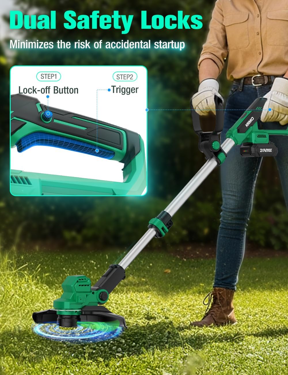 KIMO KIMO-93802-2AX2 Cordless-String-Trimmers - View #7