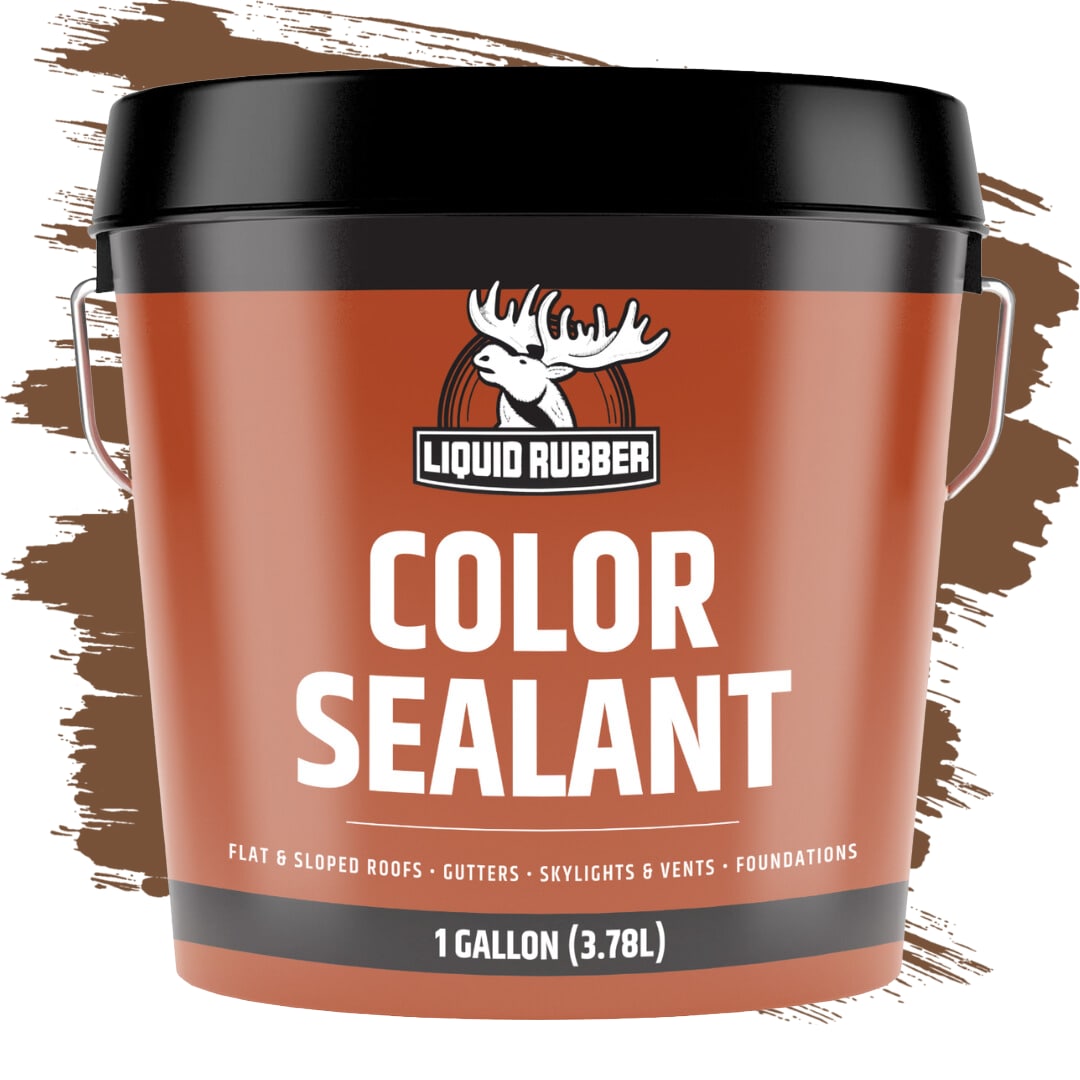 Liquid Rubber 13008US Color Sealant Medium Brown Flat Solid Water-based Mildew Resistant Mold Resistant Interior/Exterior Waterproofer ( 1-gallon )
