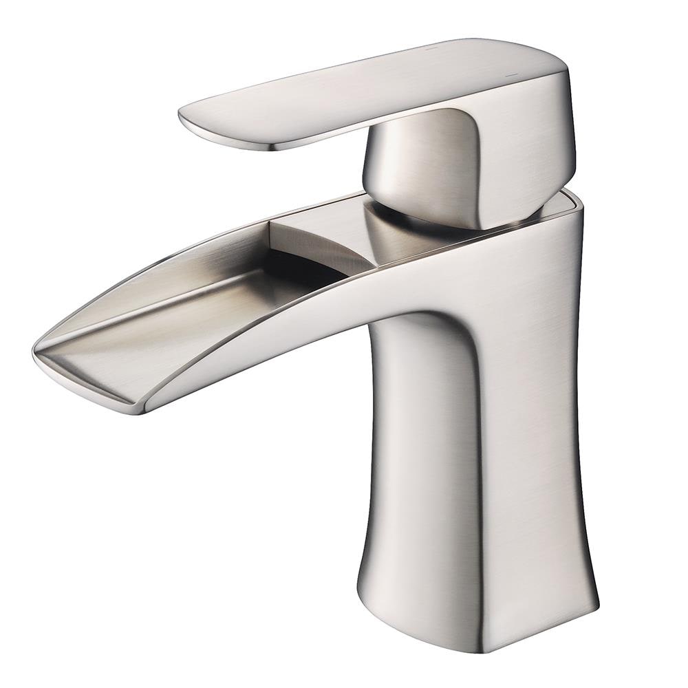 Brushed Nickel Single Hole Modern Bathroom Faucet with Brass