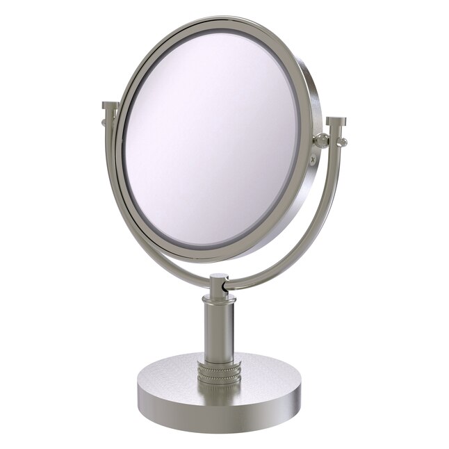 Allied Brass 8-in x 15-in Satin Nickel Double-Sided Magnifying Countertop Vanity Mirror Allied Brass 8-in x 15-in Satin Nickel Double-Sided Magnifying Countertop Vanity Mirror